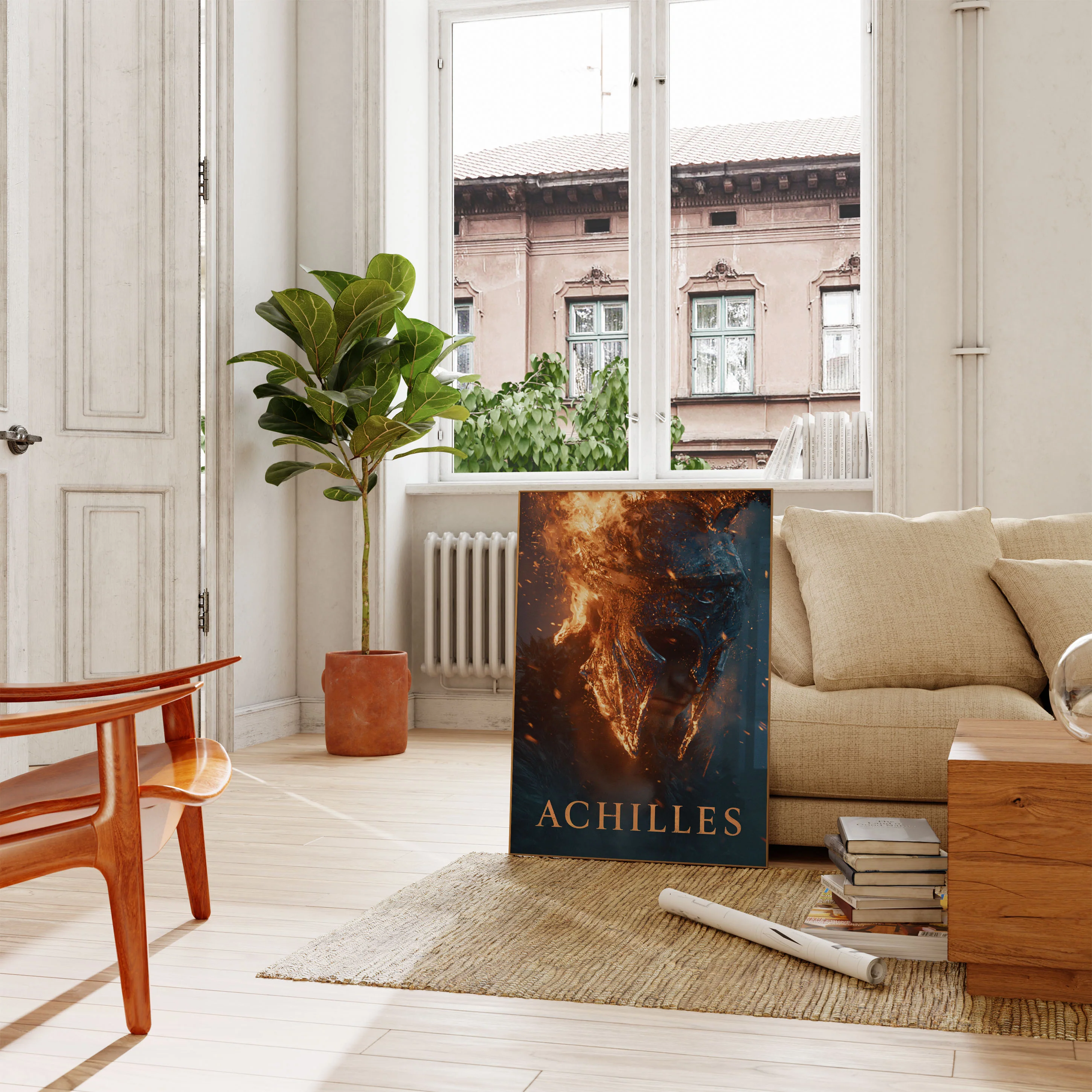Achilles Warrior Fire Poster - Image 2