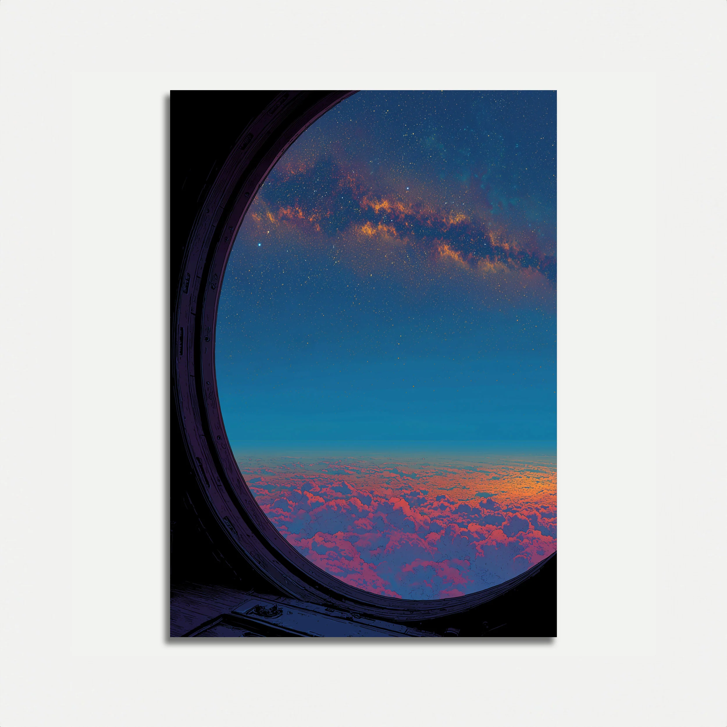 Airplane Window Galaxy Poster