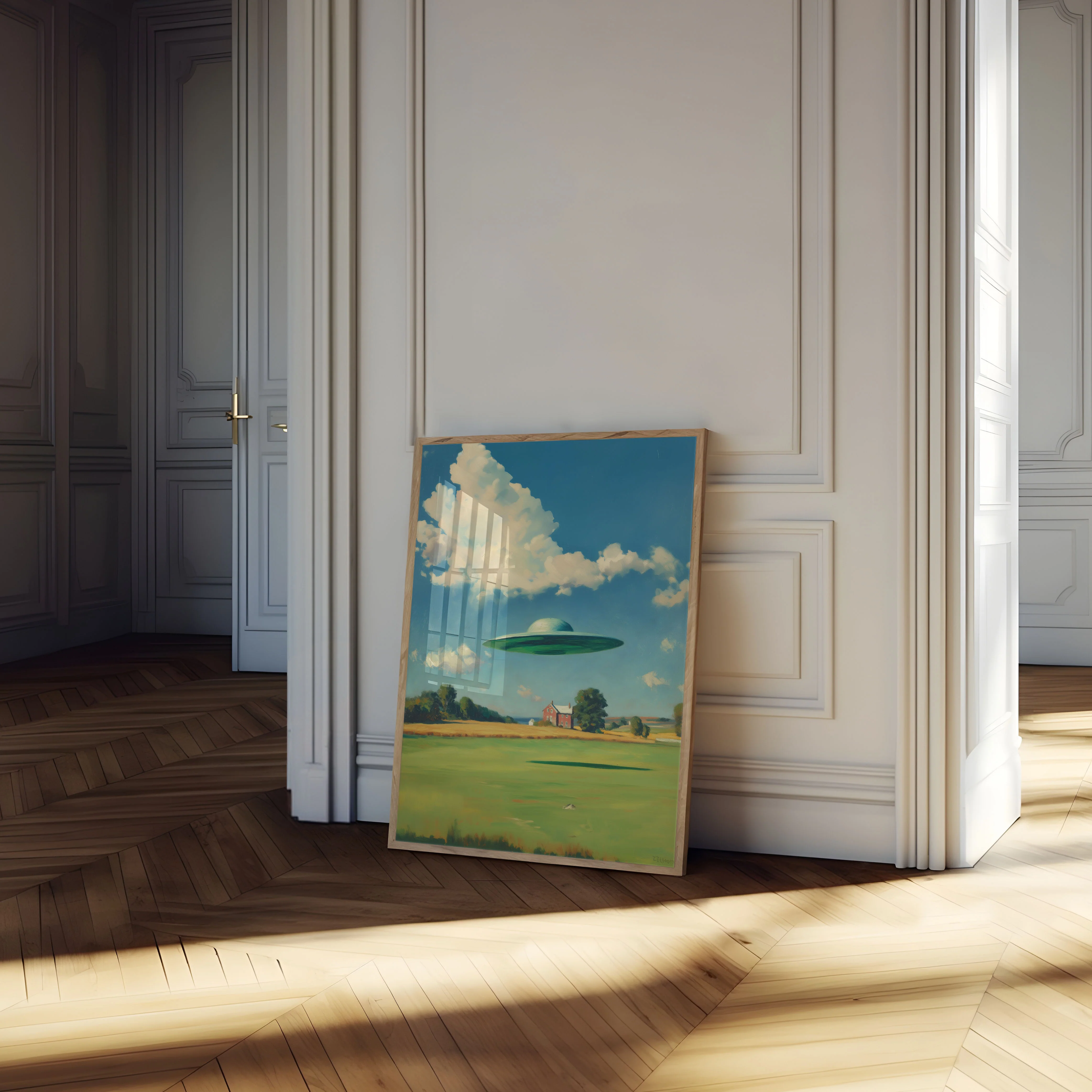 Alien Encounter Rural Landscape Poster - Image 4