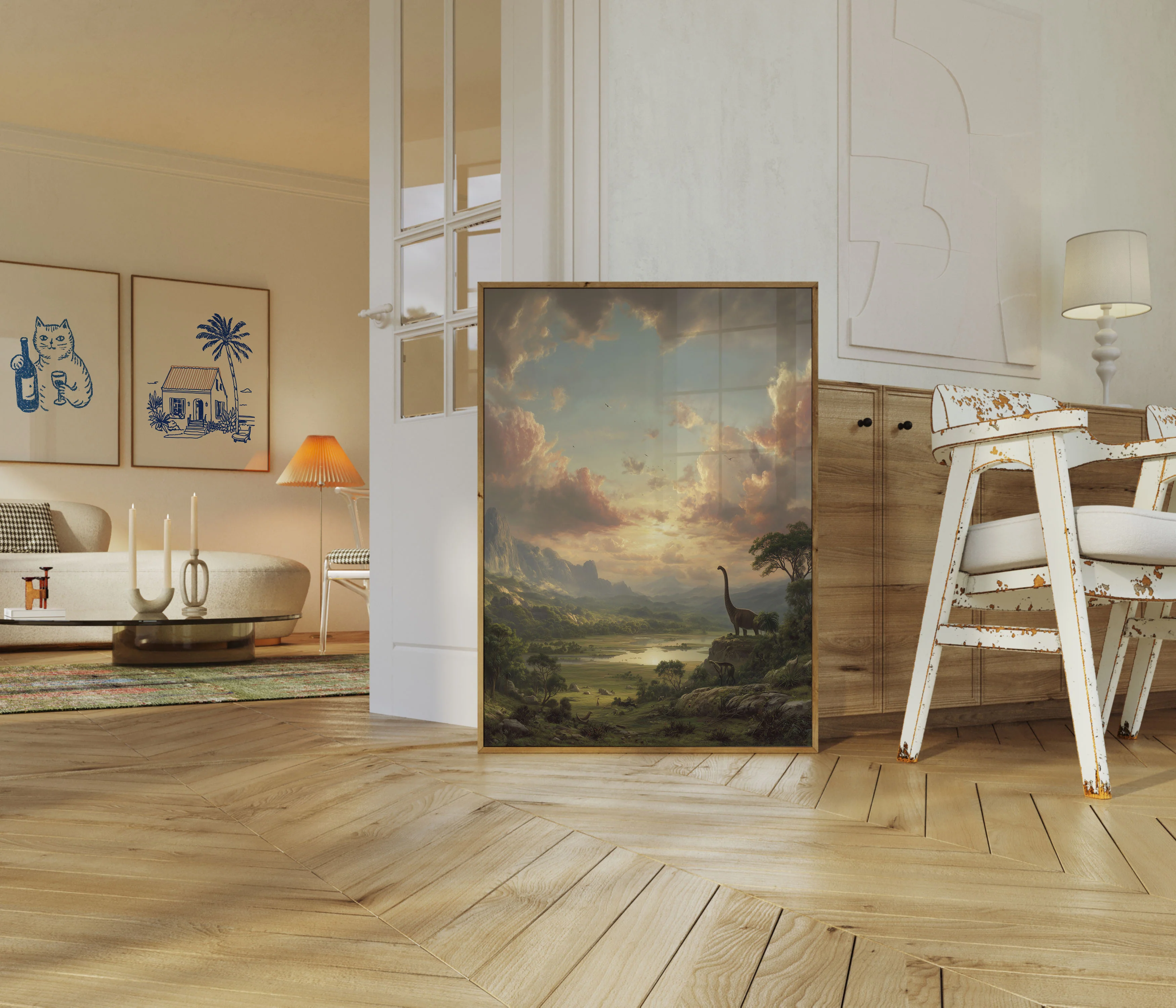 Ancient Dinosaur Valley Sunset Poster - Image 5