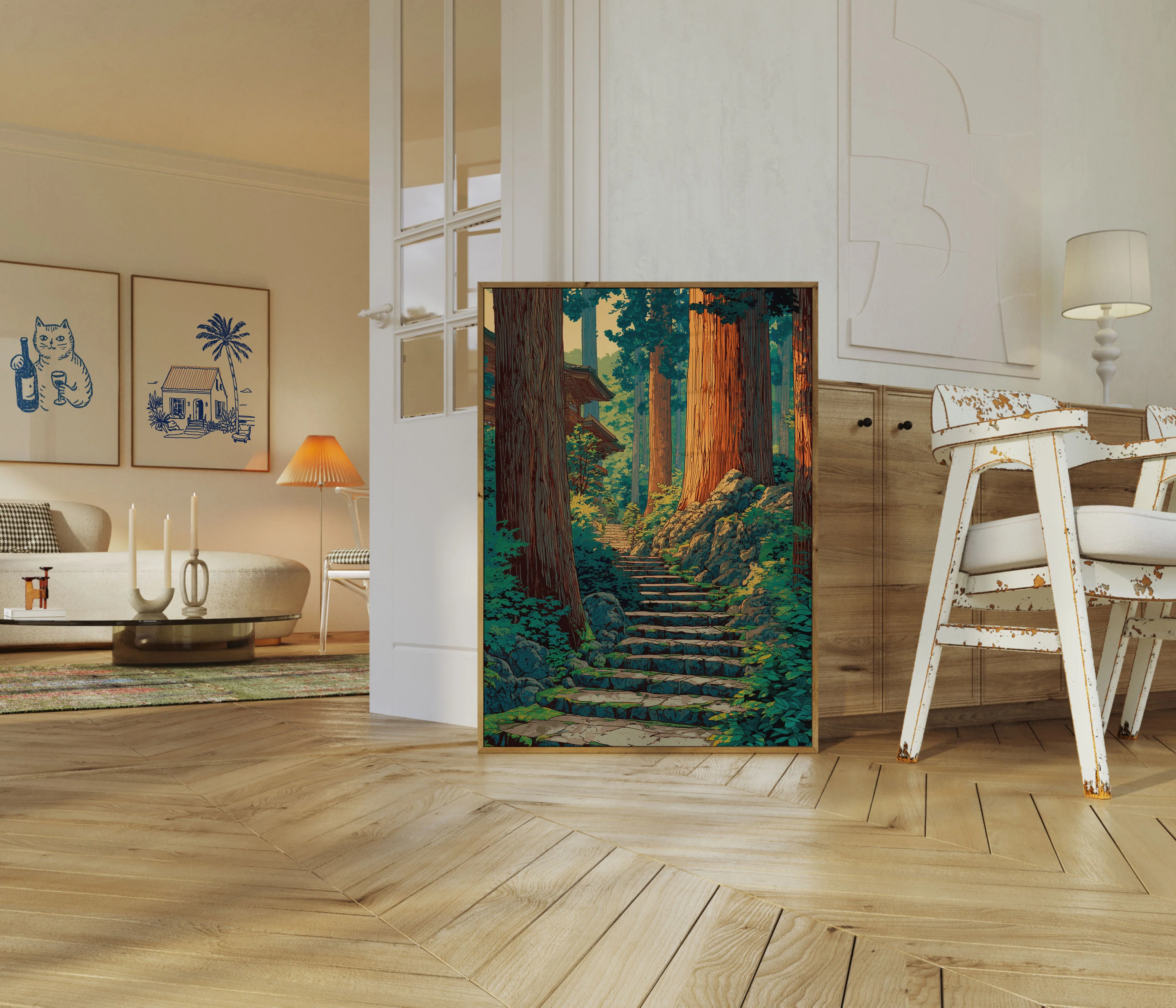 Ancient Forest Path Through Redwoods Poster - Image 5