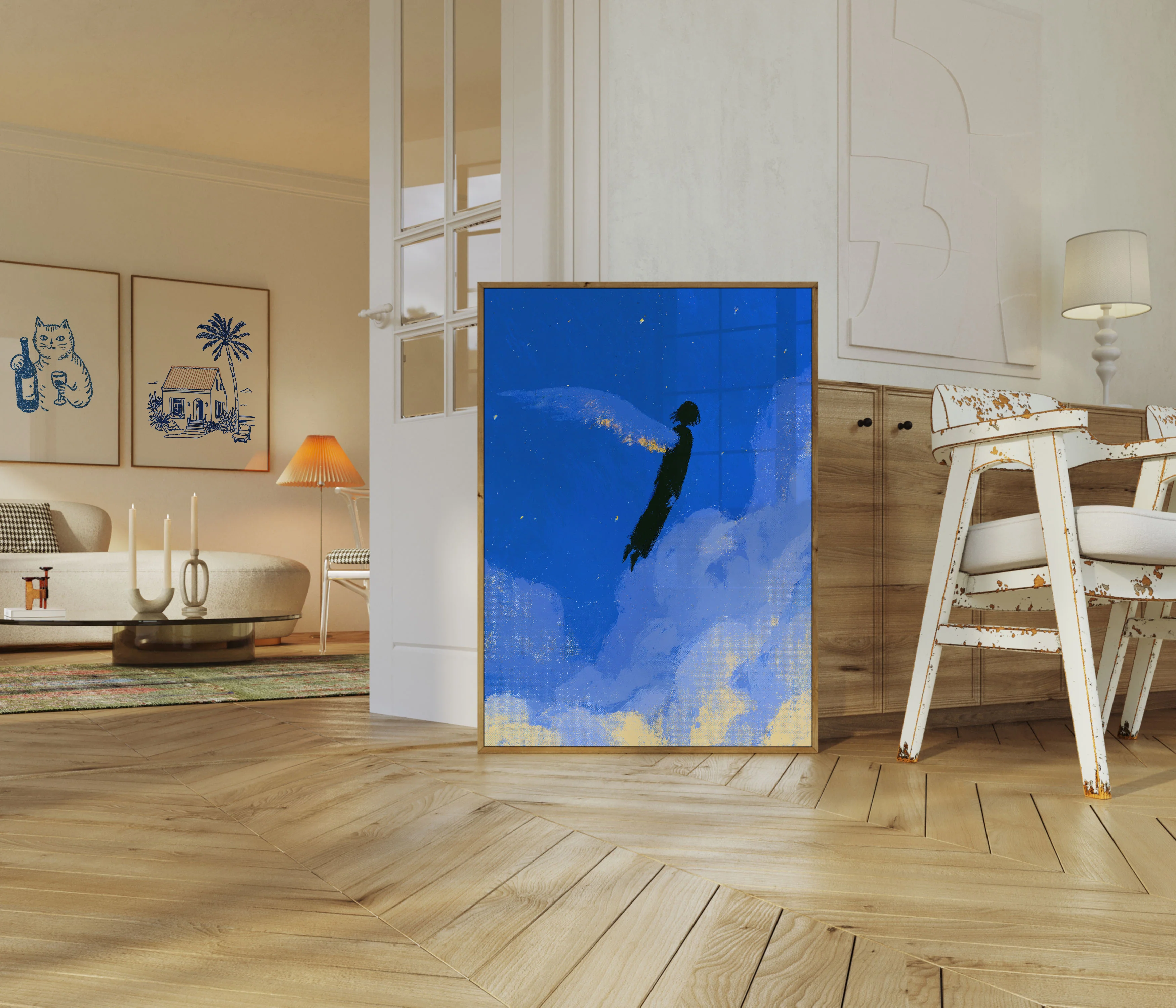 Astronaut Flying Through Clouds Poster - Image 5