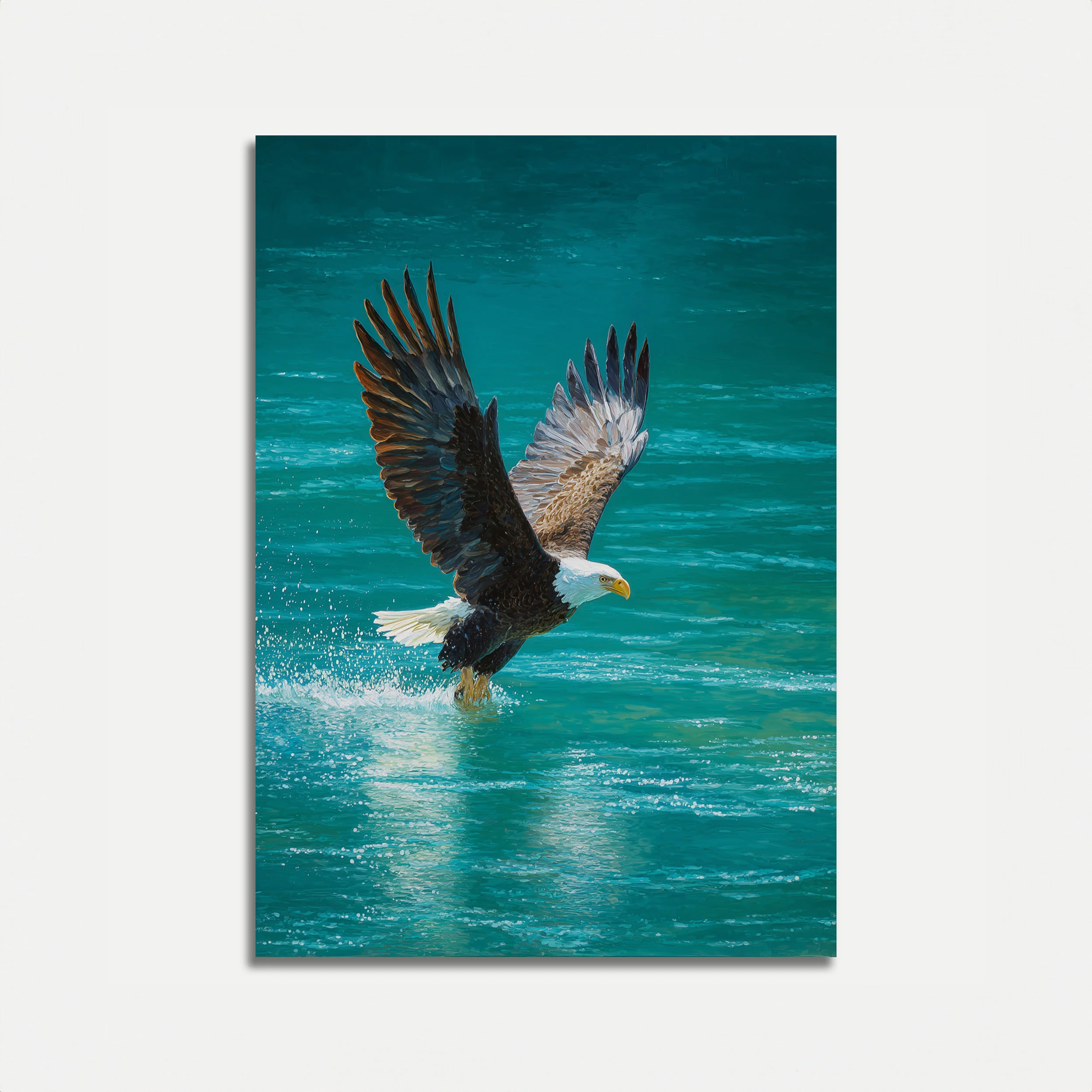 Bald Eagle Ocean Hunting Poster