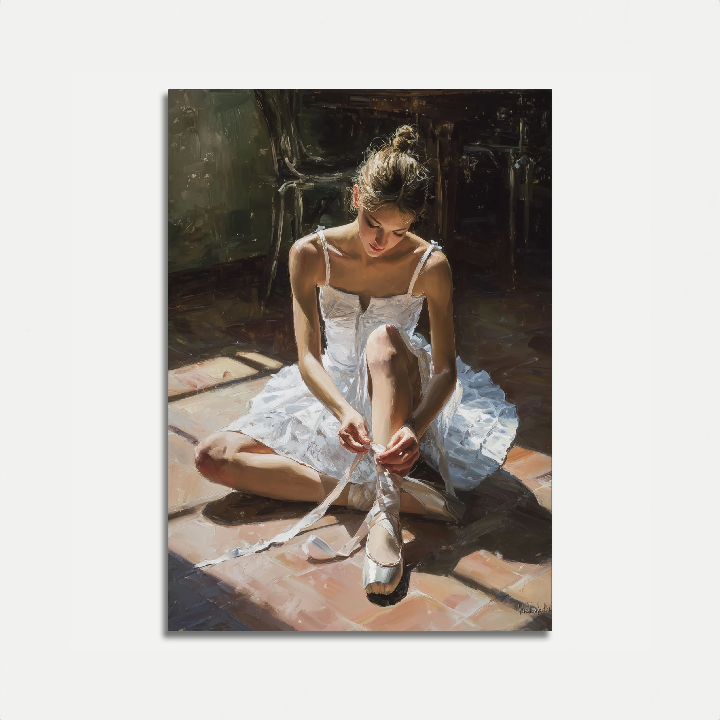 Ballet Dancer Preparing Poster