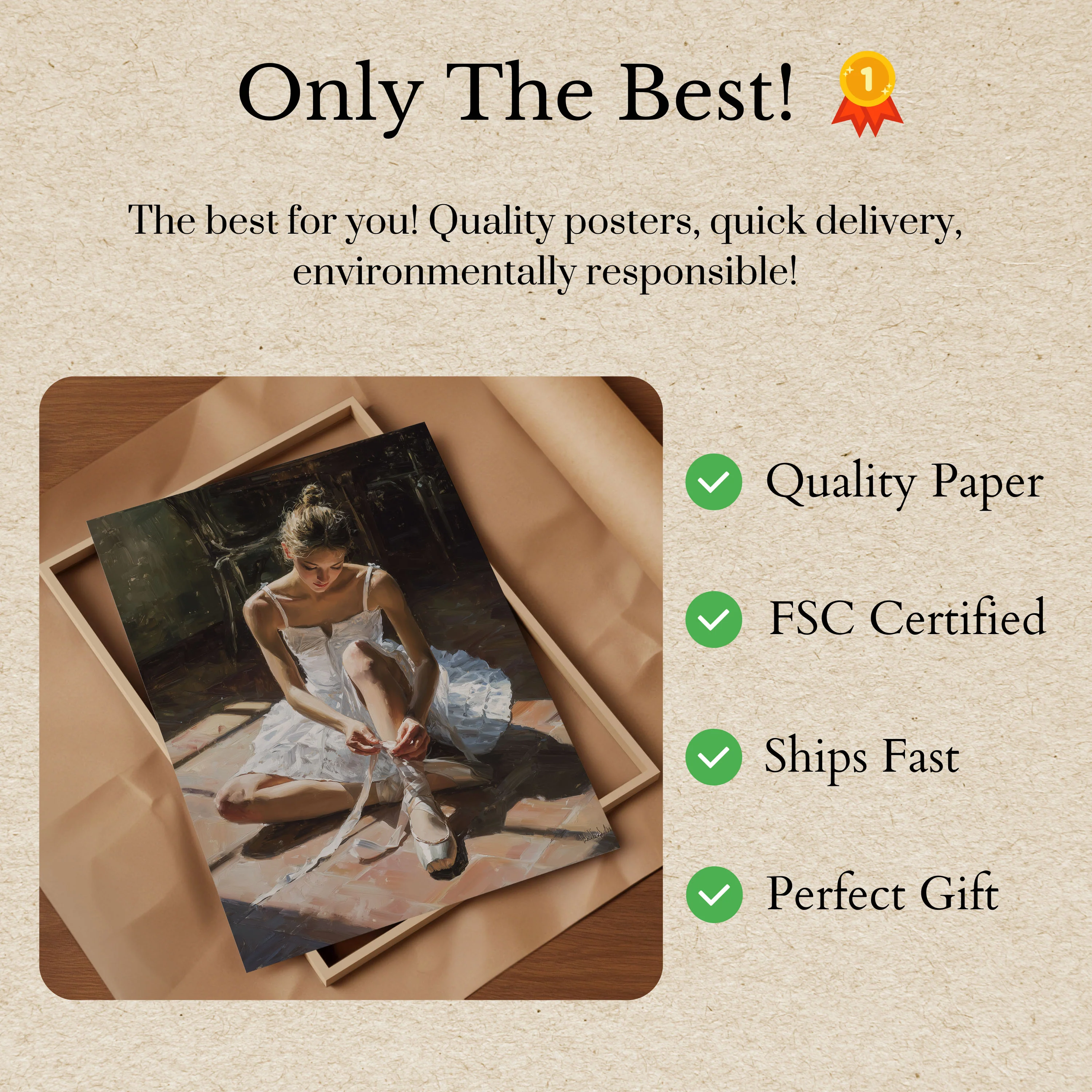 Ballet Dancer Preparing Poster - Image 3