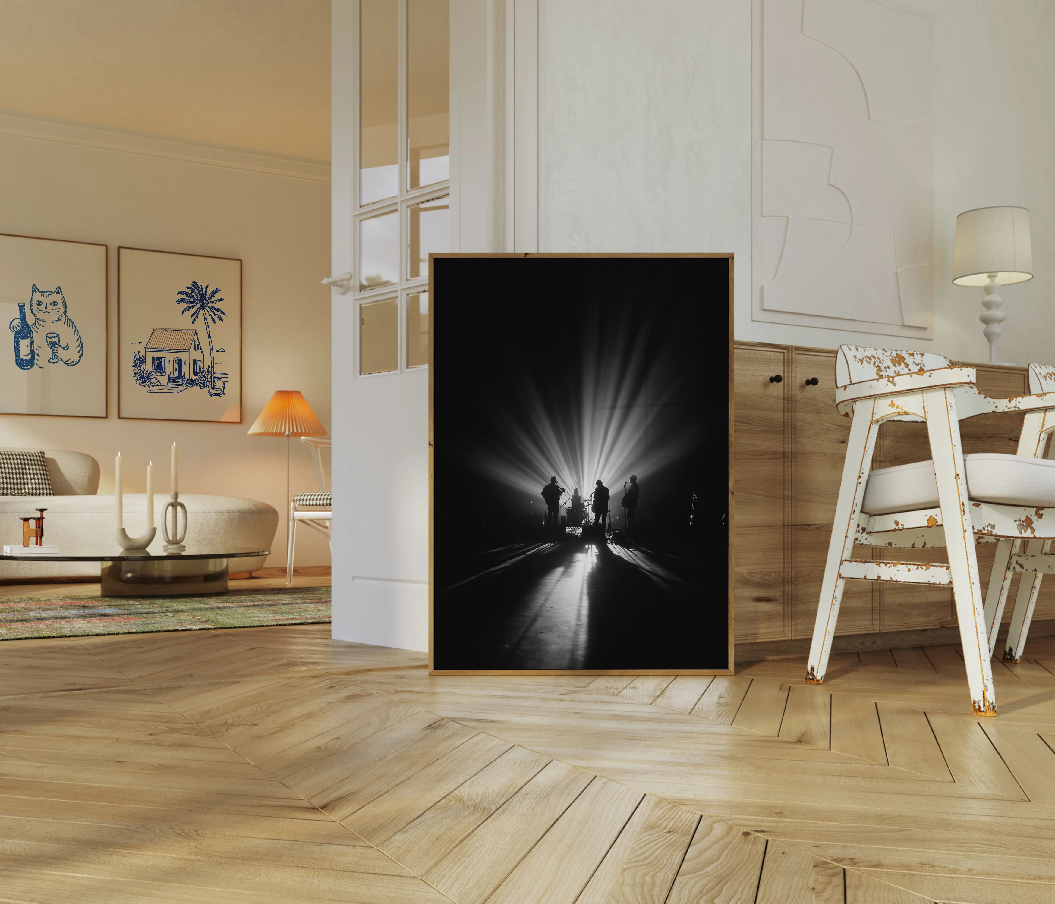 Band Silhouettes in Dramatic Light Poster - Image 5
