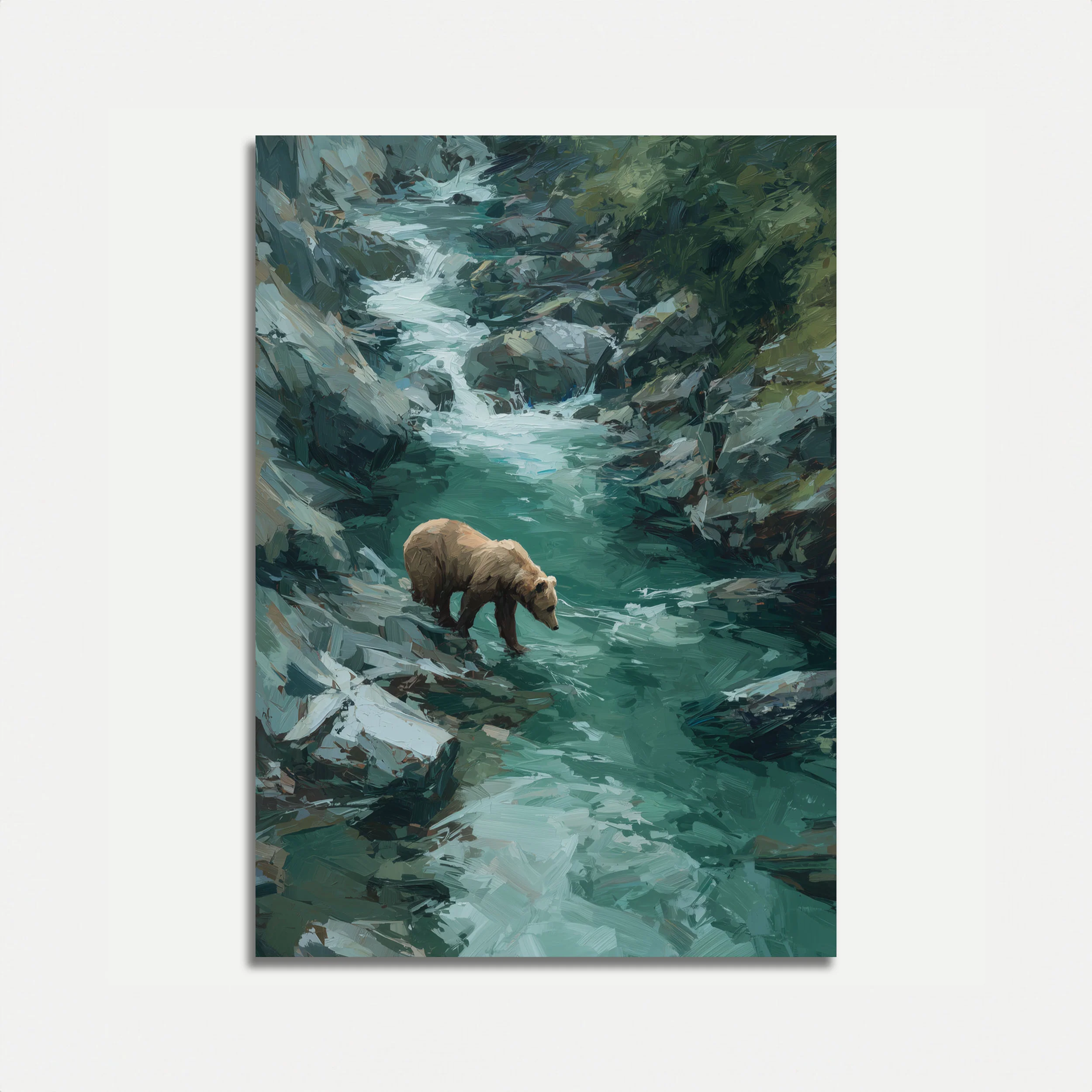 Bear by Turquoise River Poster