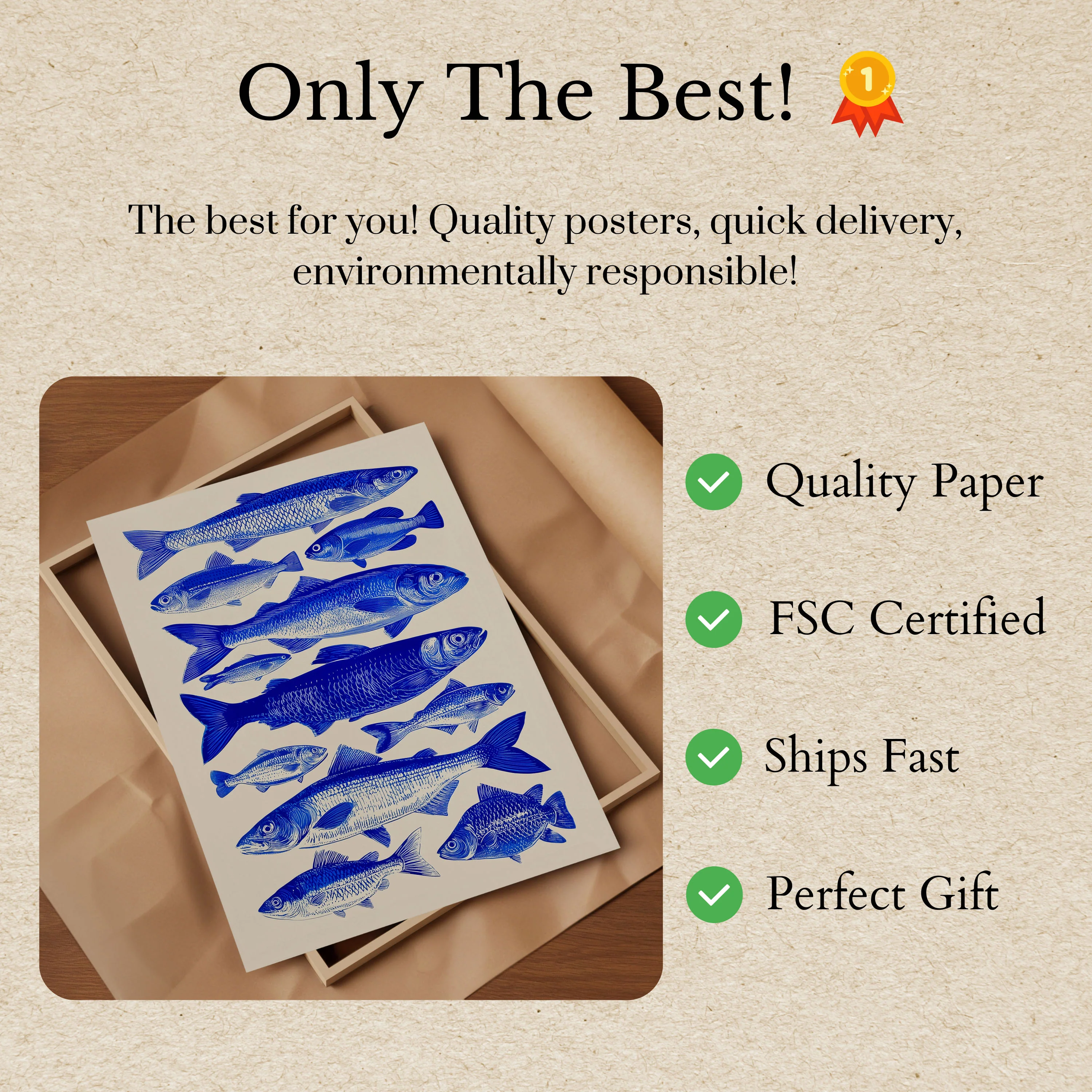 Blue Fish Varieties Poster - Image 3