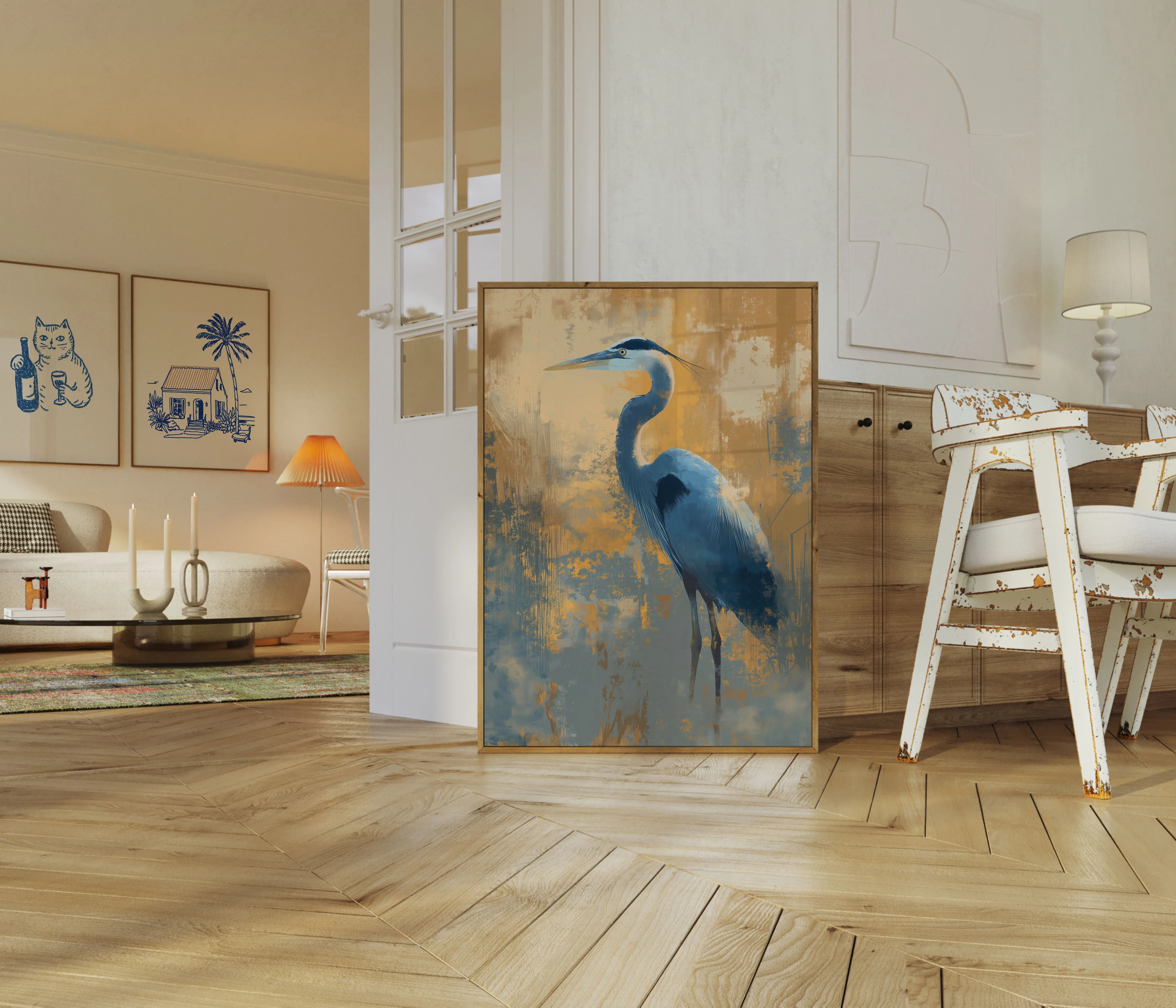 Blue Heron Elegance Poster - Image 5