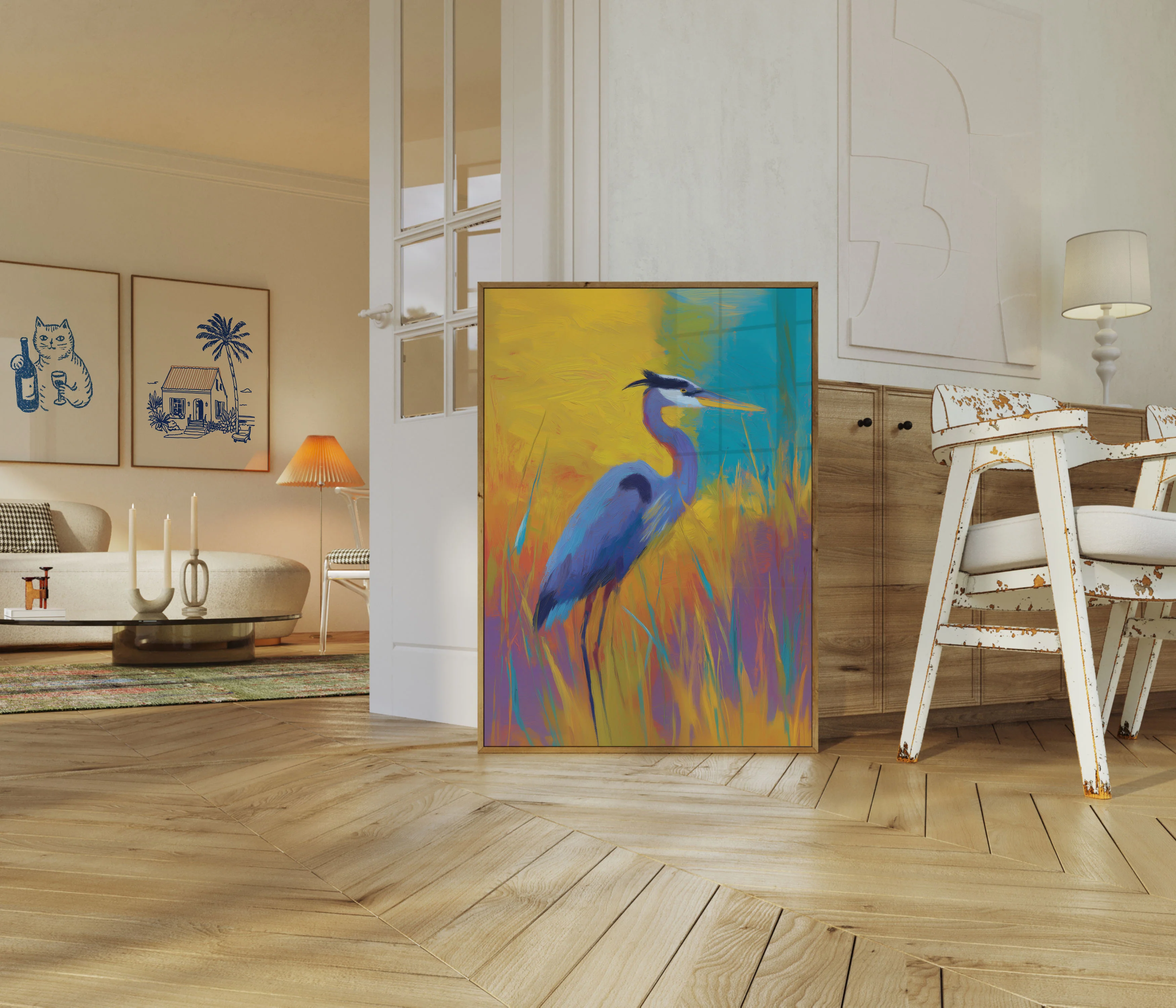 Blue Heron Sunset Poster - Image 5