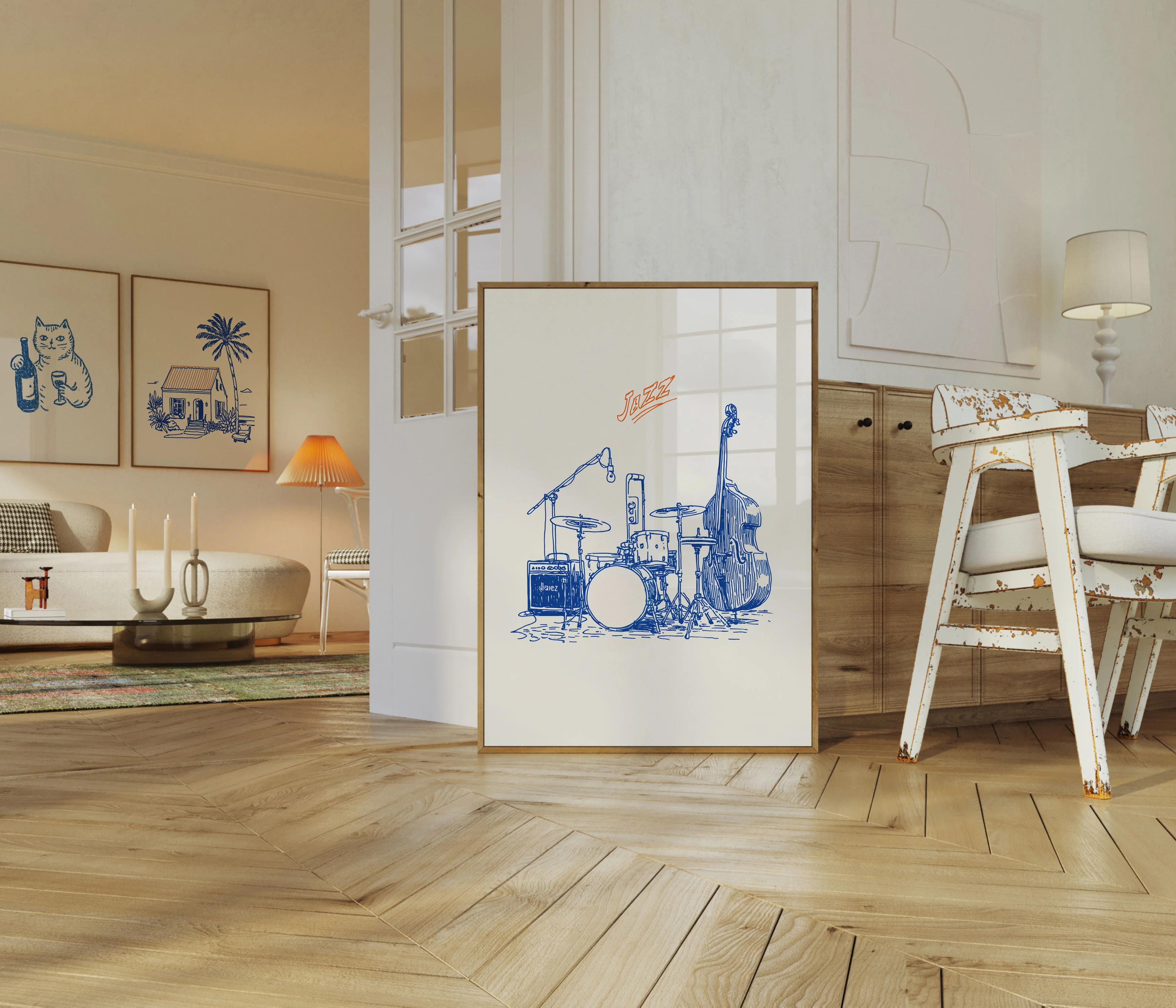Blue Jazz Instruments Poster - Image 5