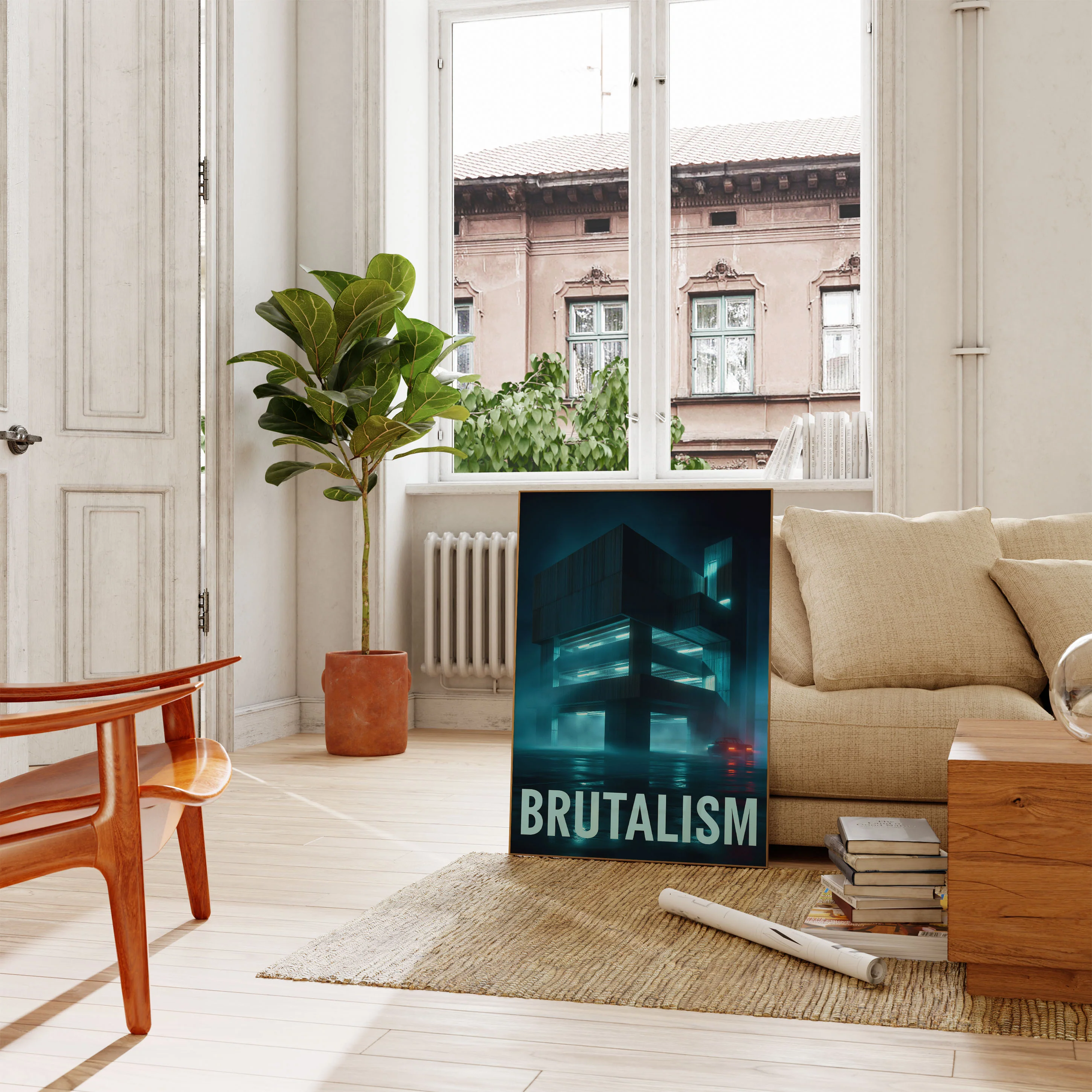 Brutalist Architecture Neon Poster - Image 2