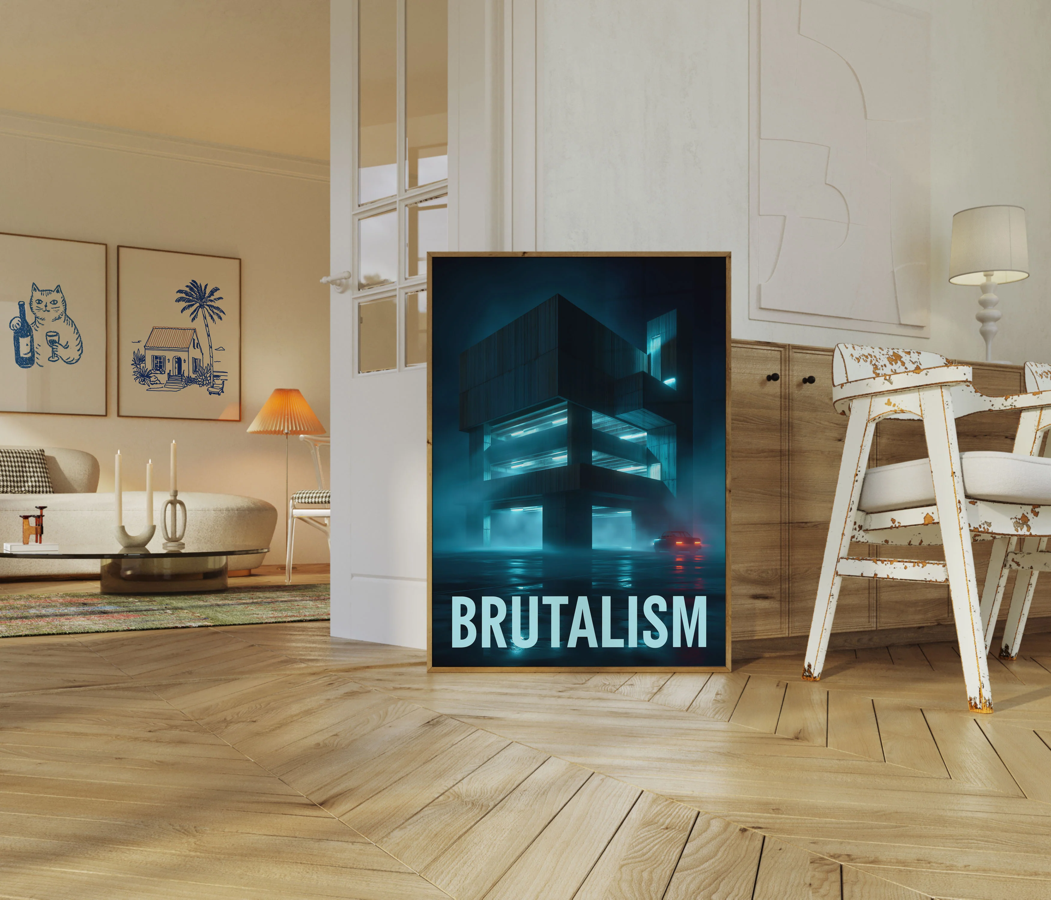 Brutalist Architecture Neon Poster - Image 5