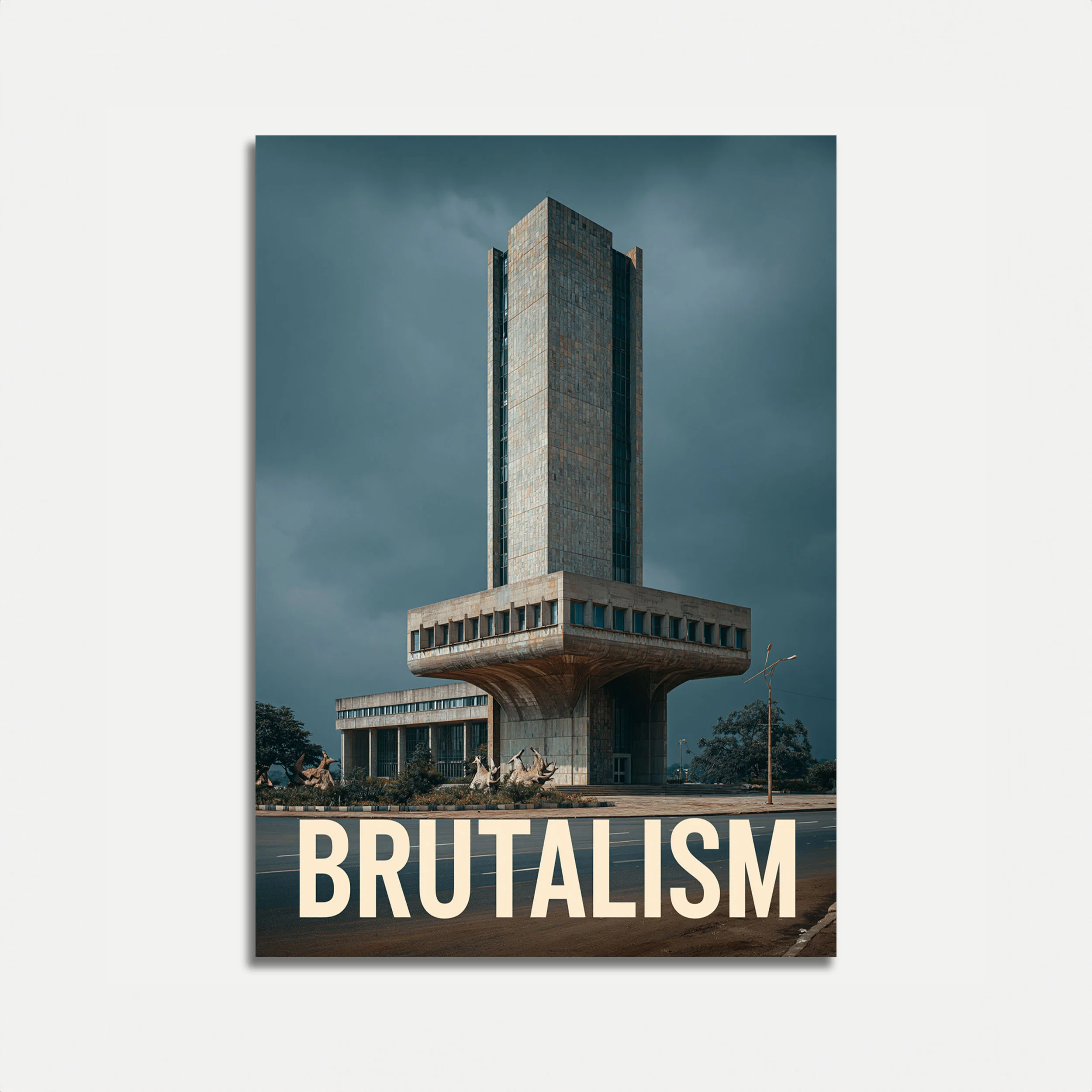Brutalist Architecture Tower Poster