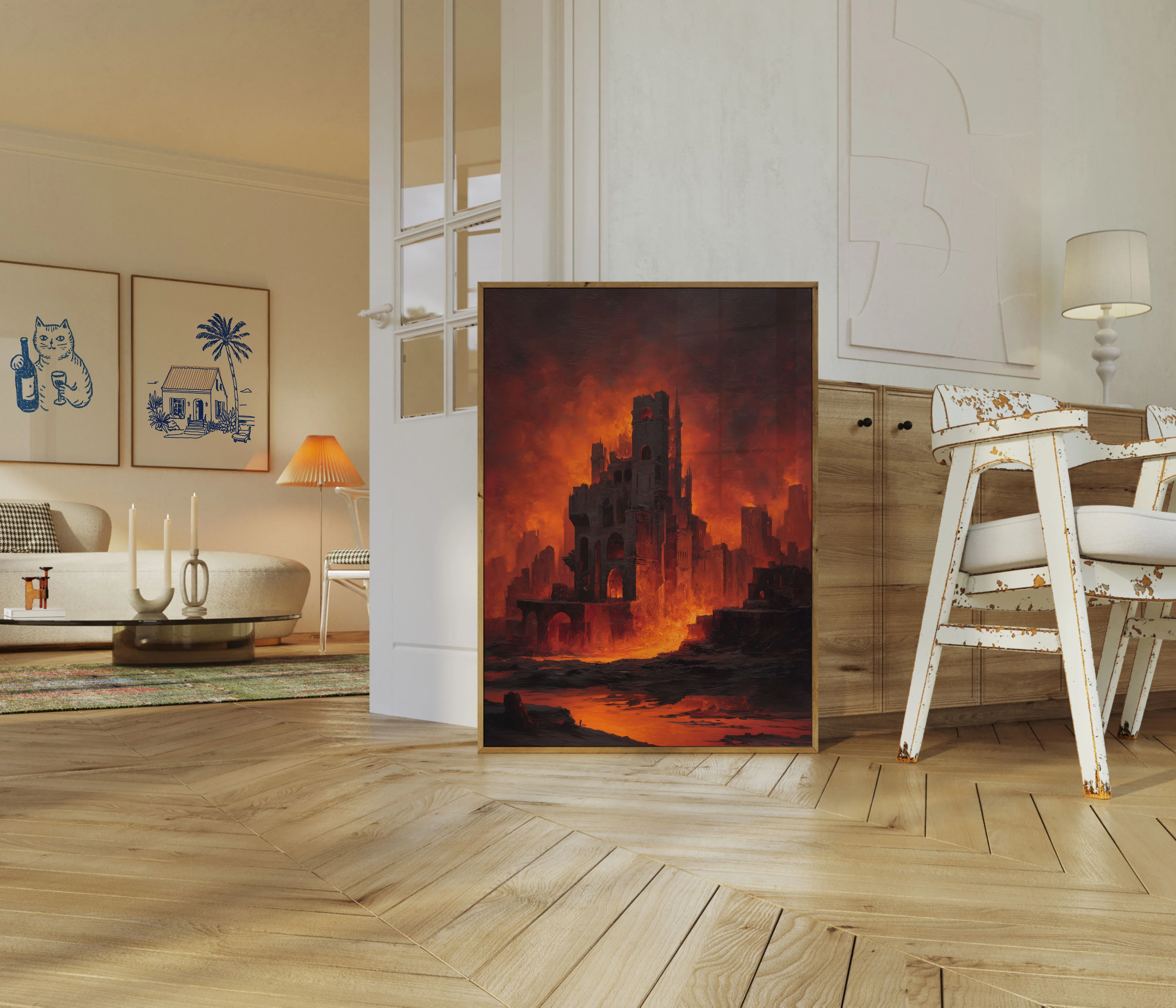 Burning Medieval Castle Poster - Image 5