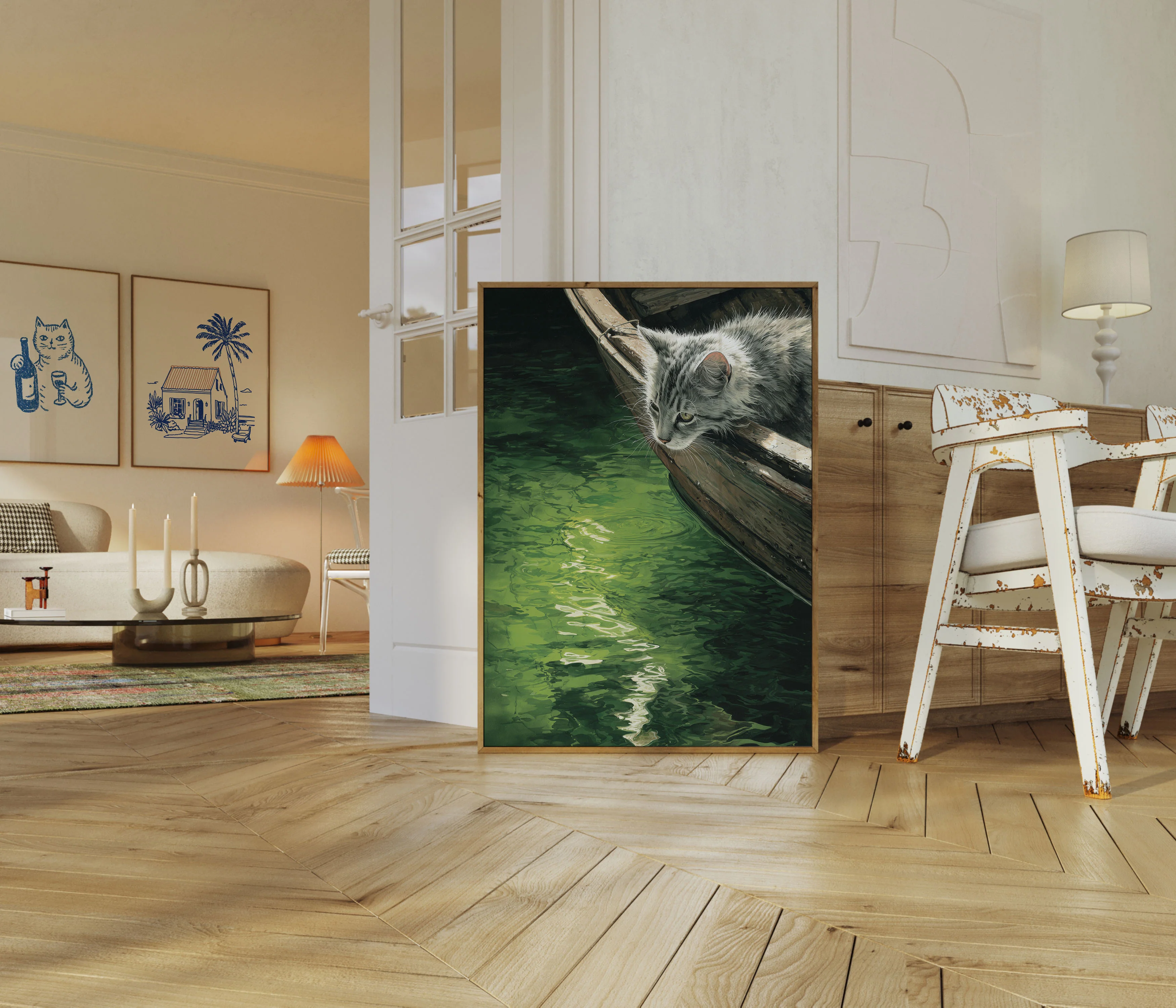 Cat by the Waterside Poster - Image 5