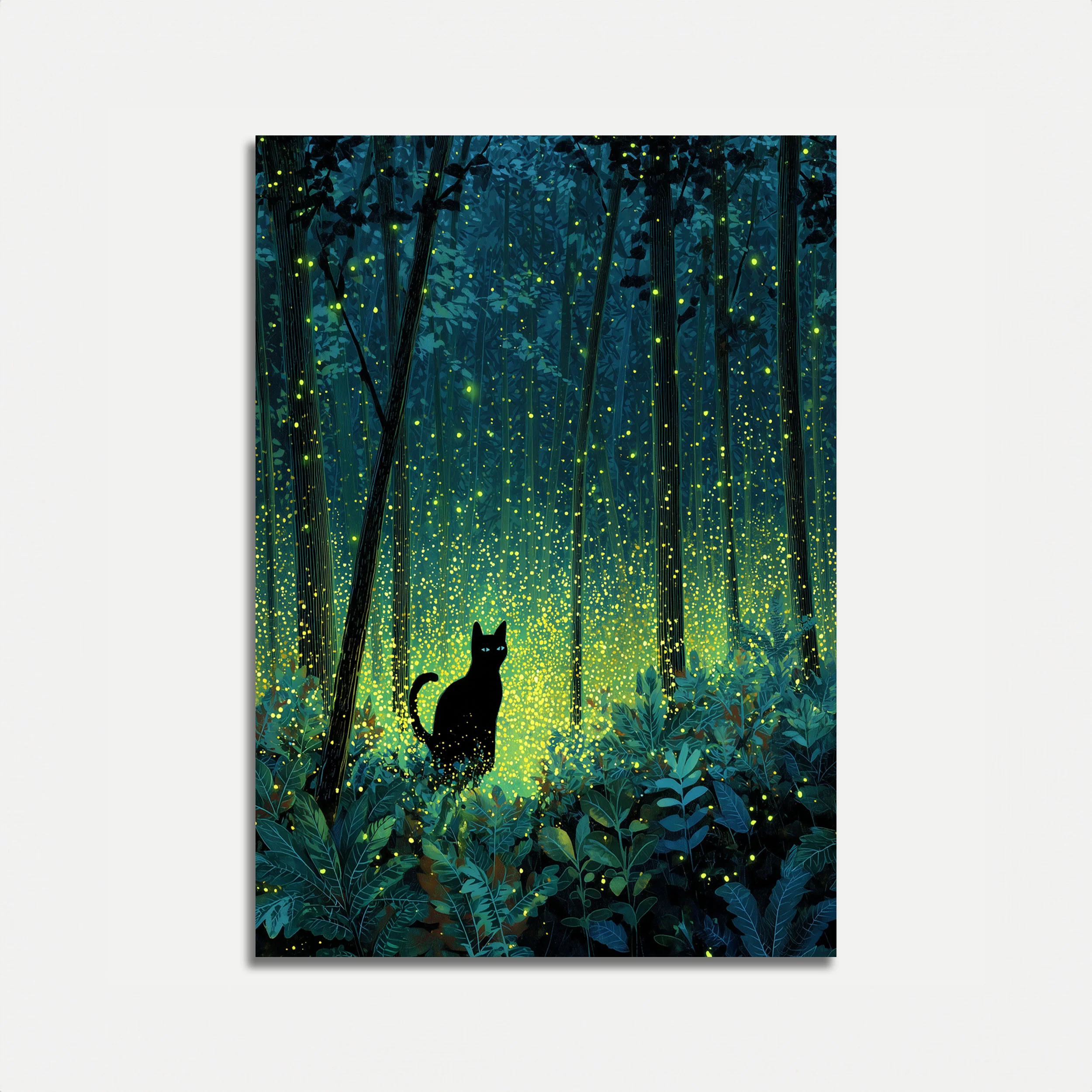 Cat in Enchanted Forest Poster