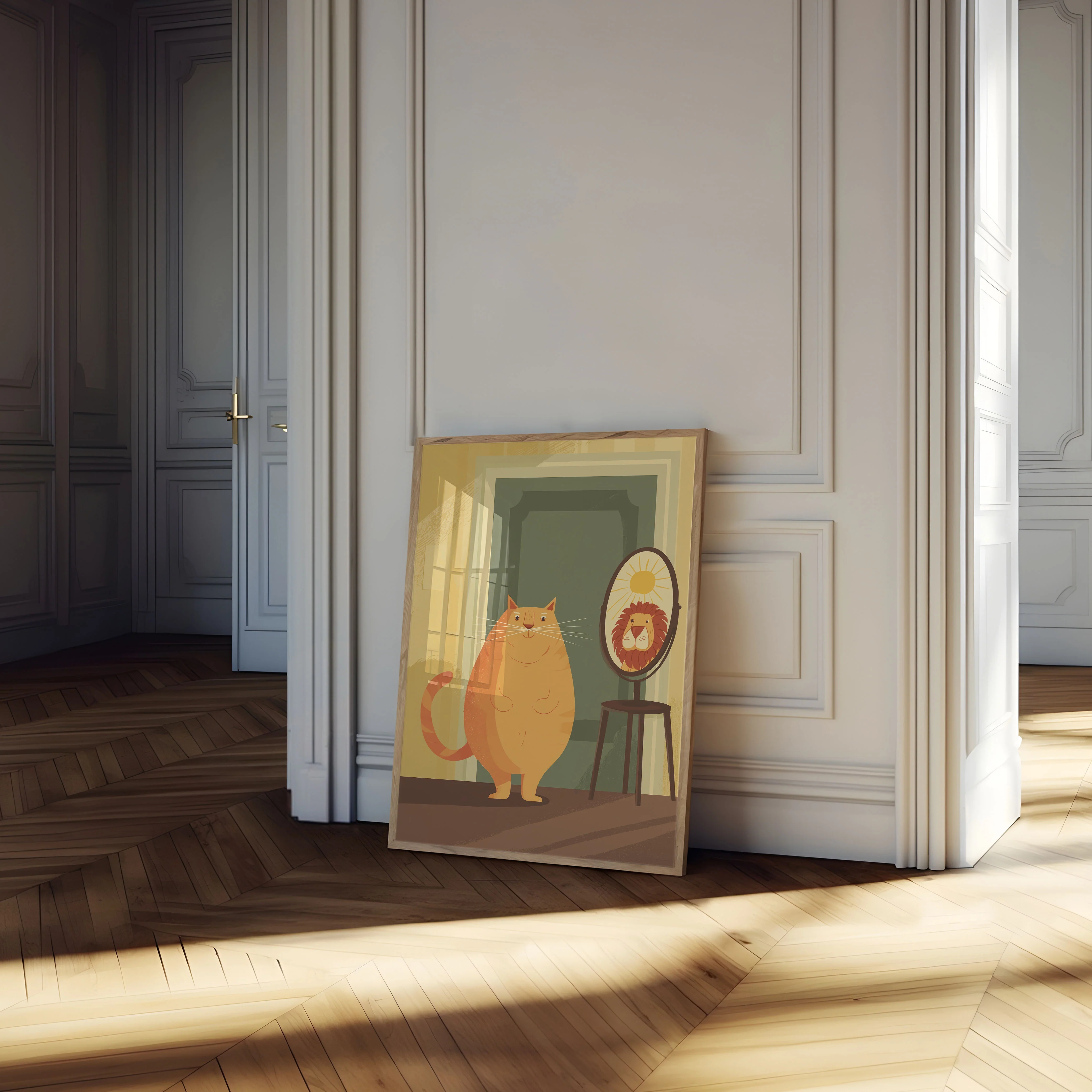 Cat Looking in Mirror Poster - Image 4