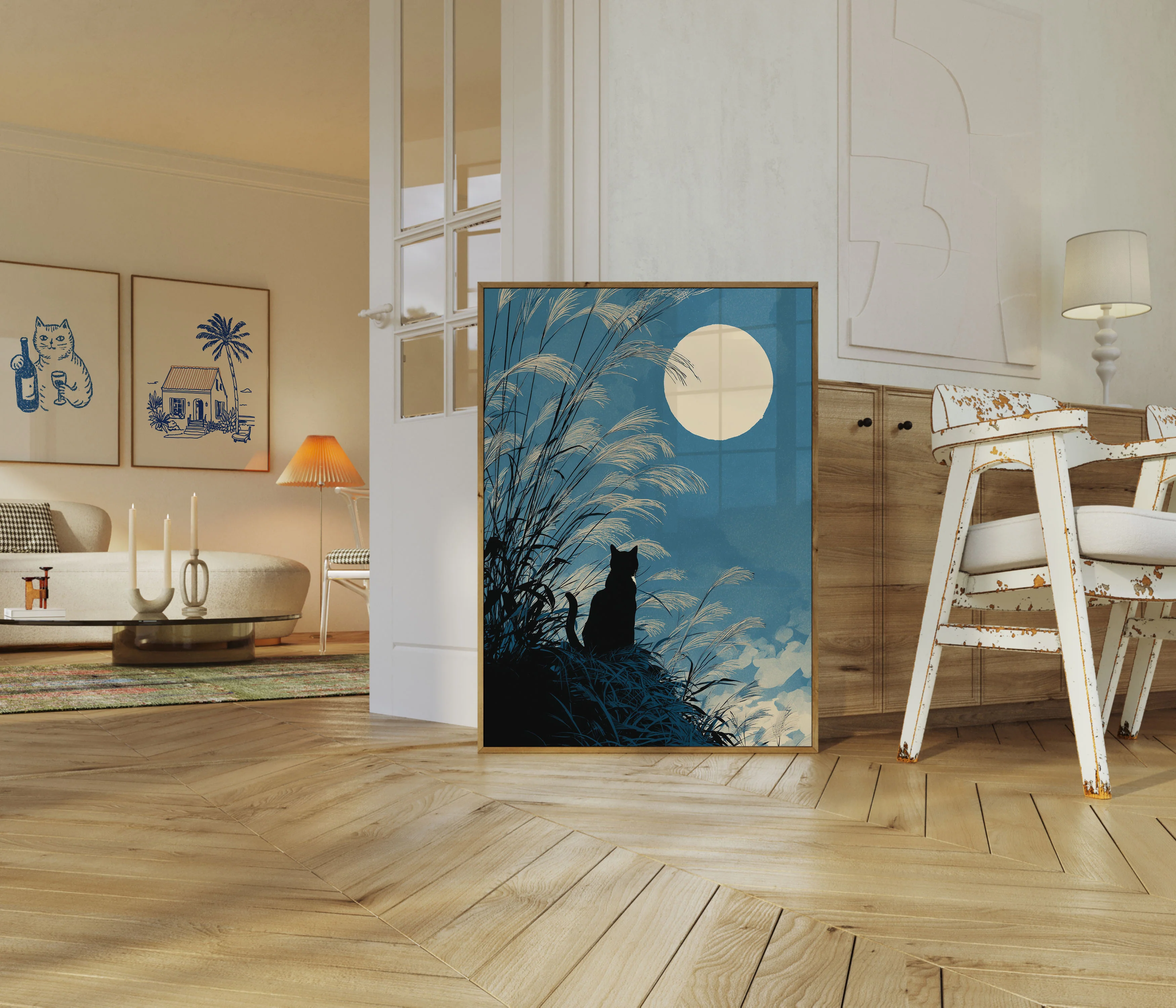 Cat Watching the Moon Poster - Image 5