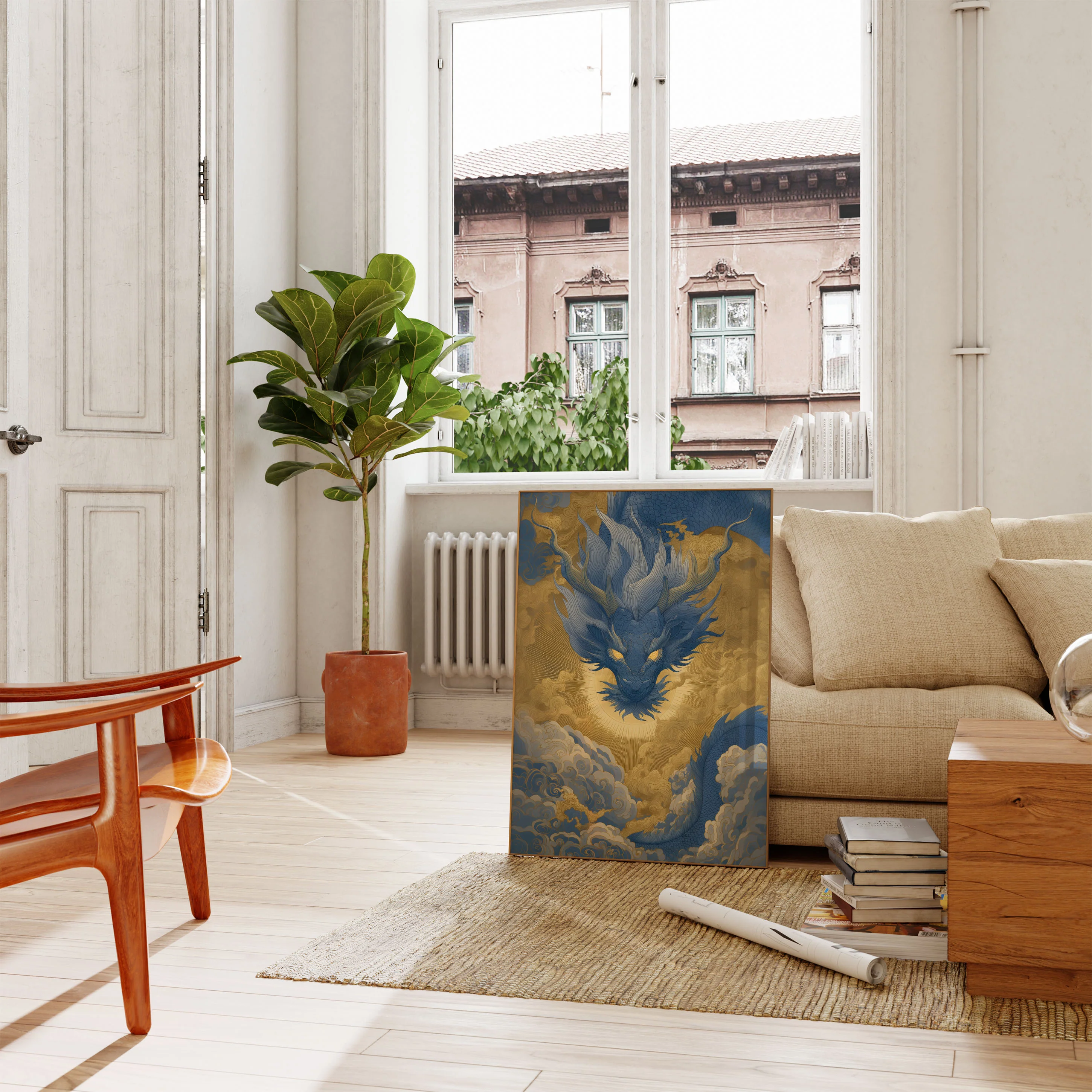 Celestial Azure Dragon Poster - Image 2