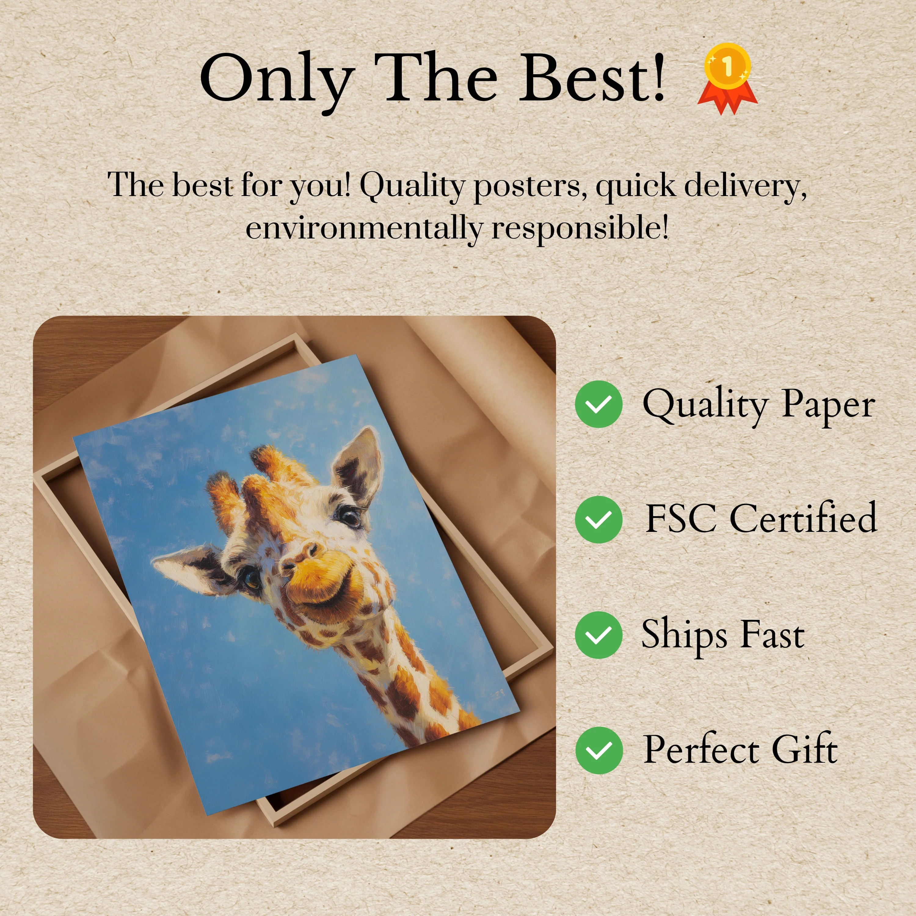 Charming Giraffe Sky Poster - Image 3