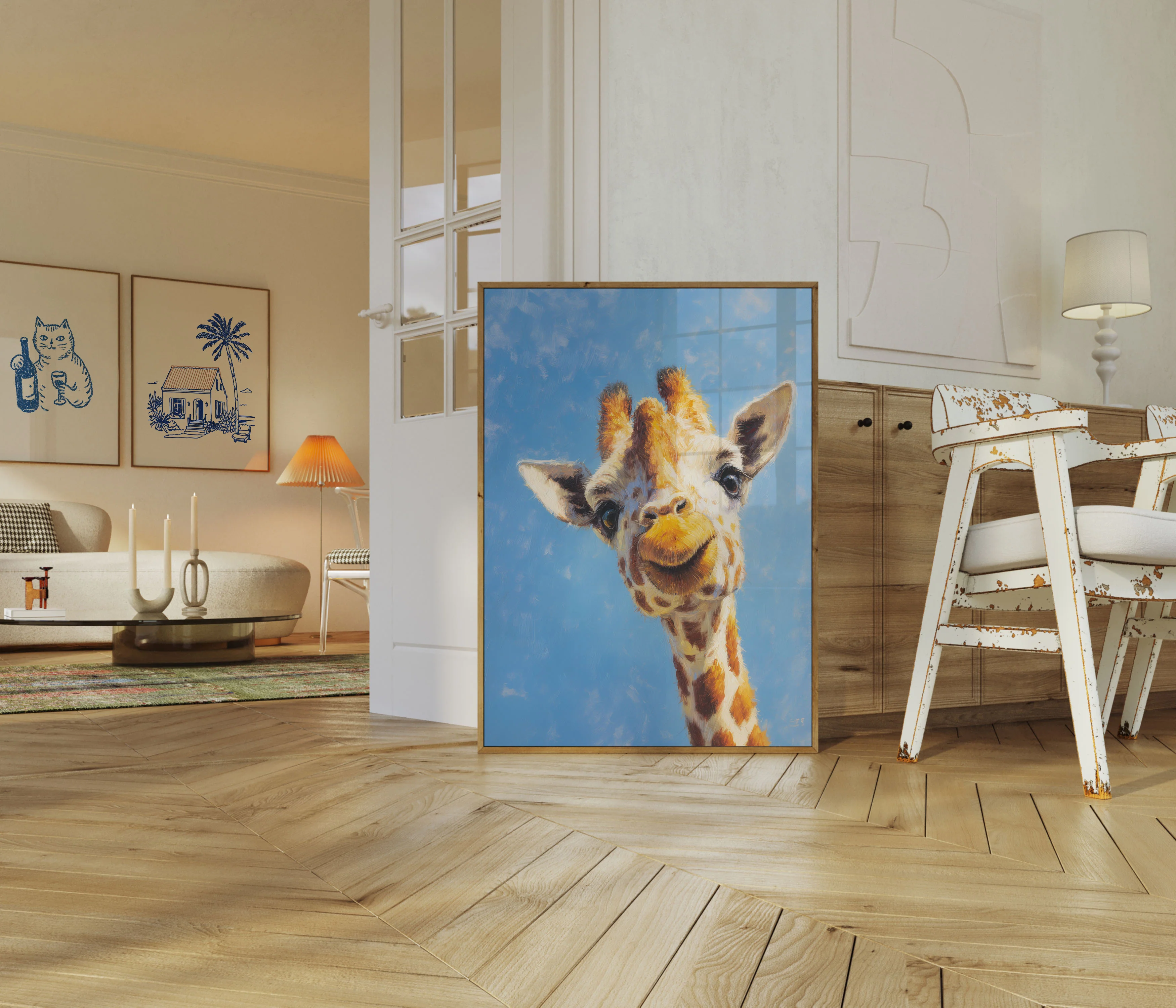 Charming Giraffe Sky Poster - Image 5