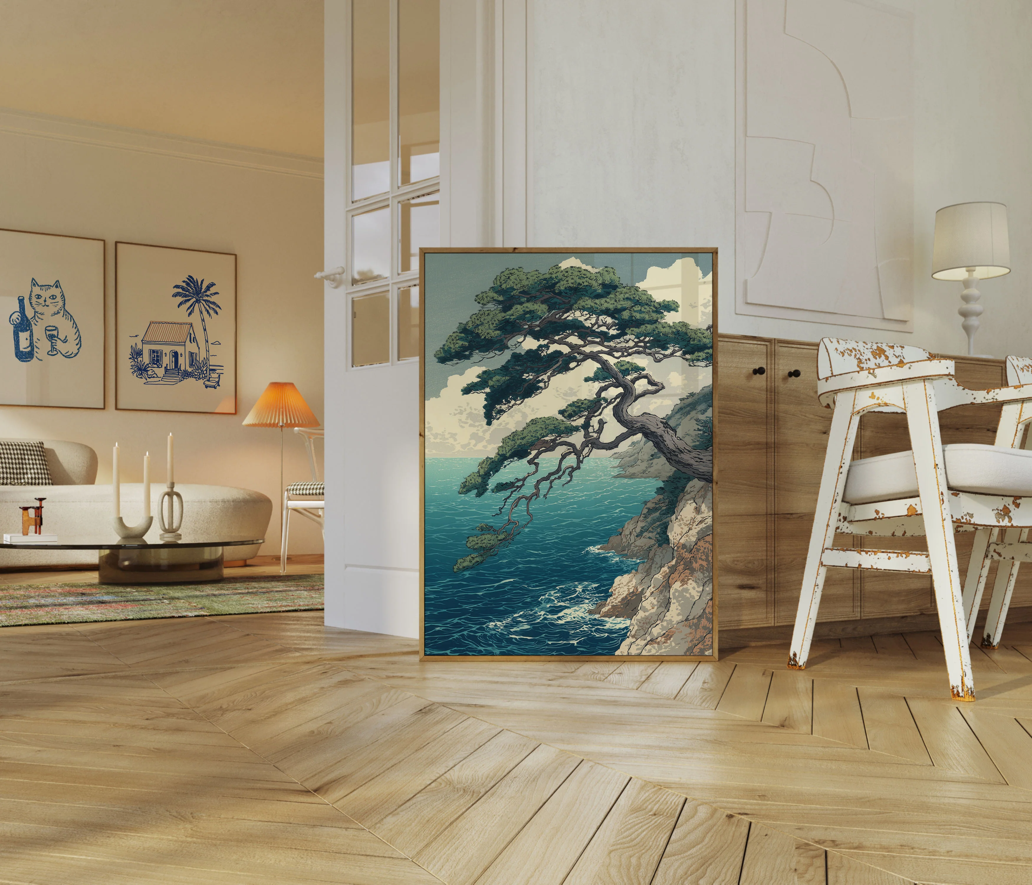 Coastal Pine Tree Landscape Poster - Image 5