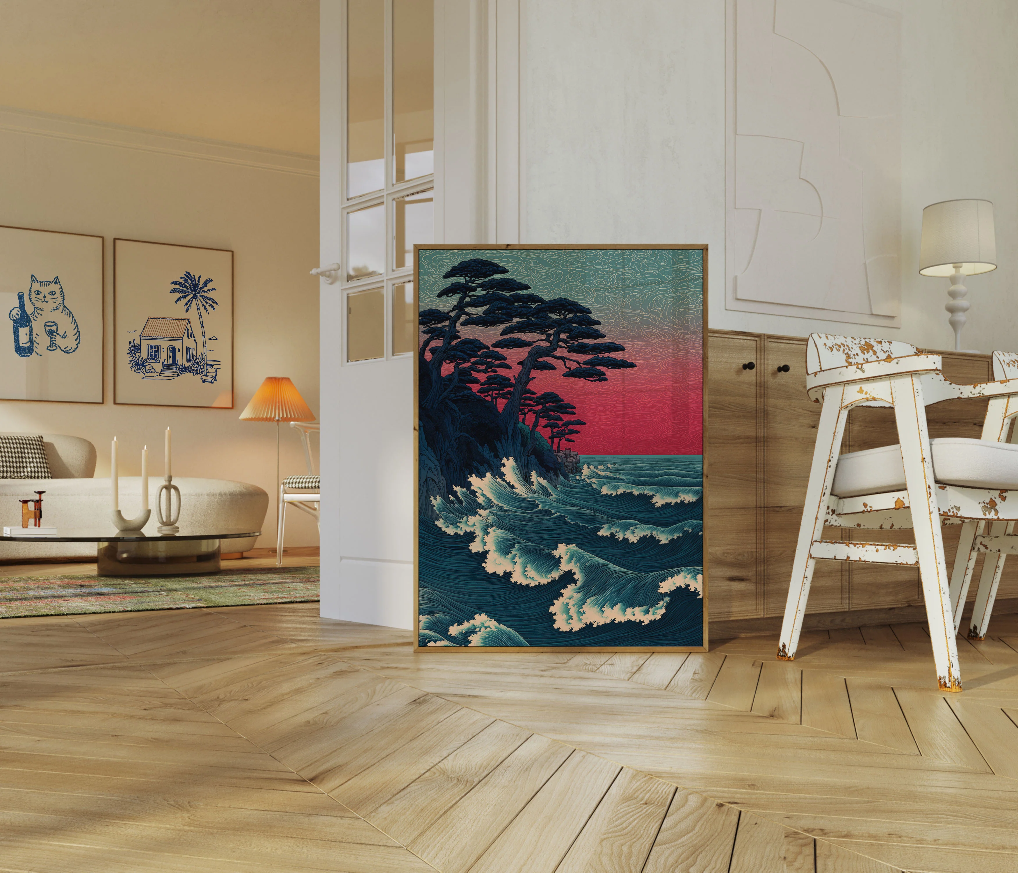 Coastal Trees at Sunset Poster - Image 5