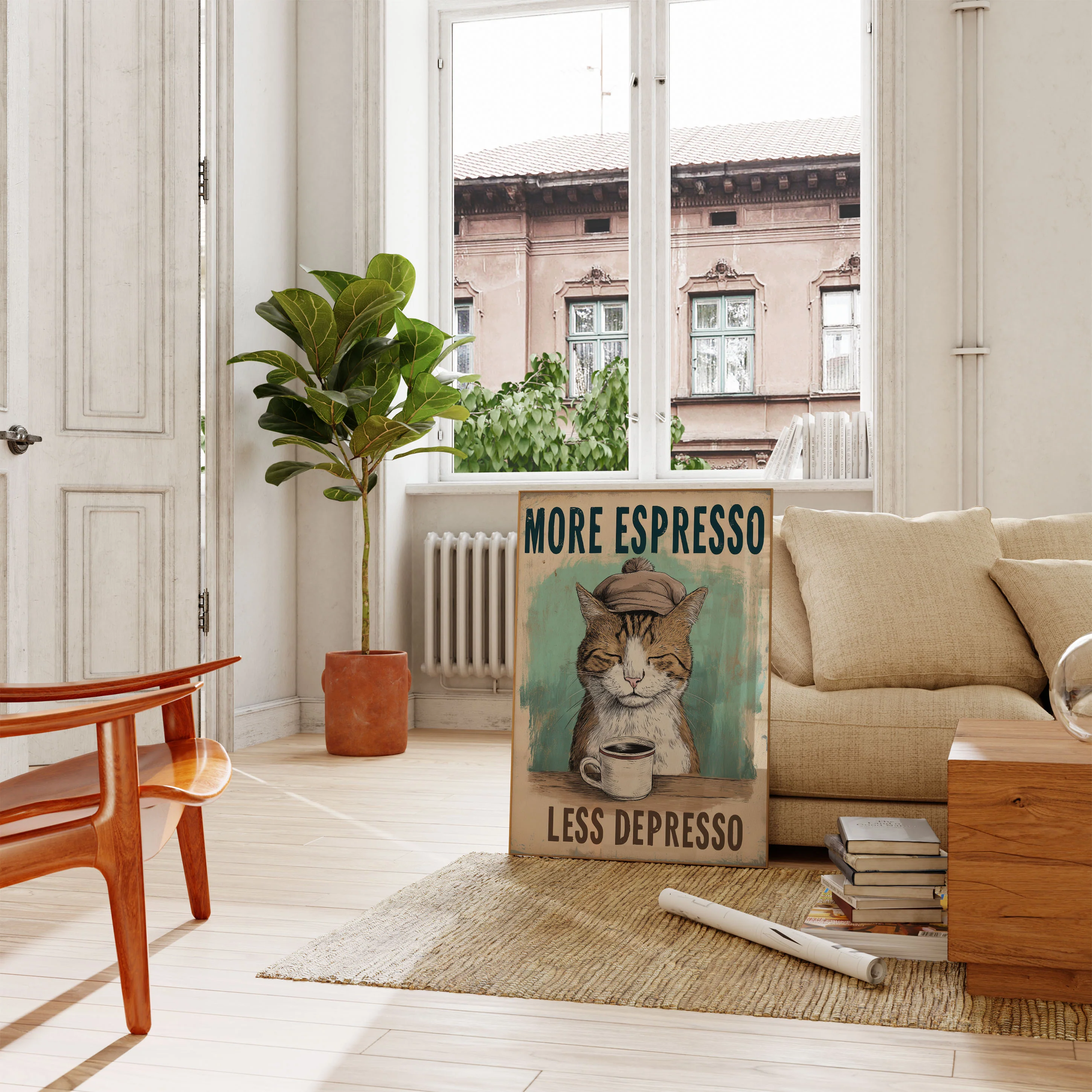 Coffee Lover's Cozy Cat Poster - Image 2