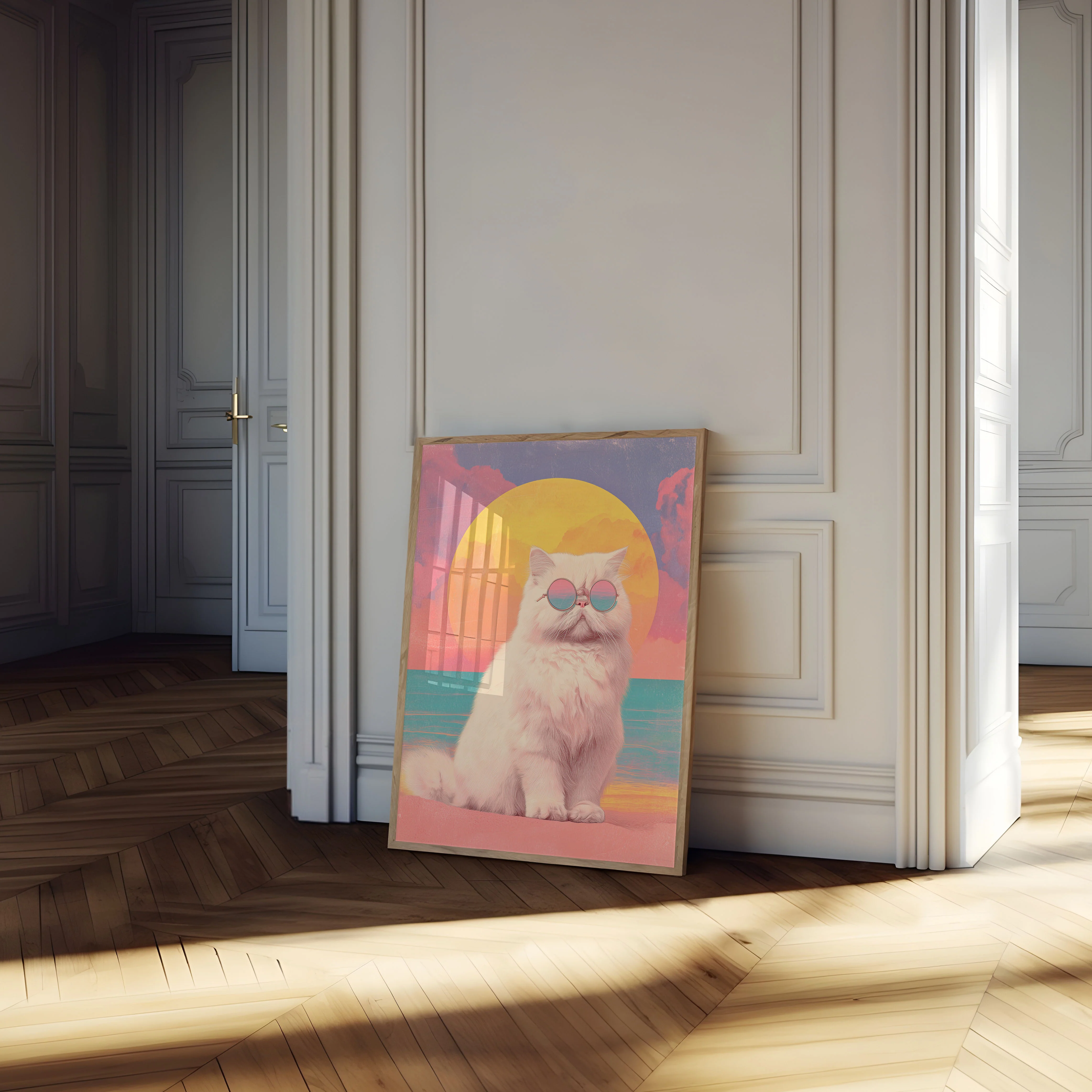 Cool Cat Sunset Vibes Poster - Image 4