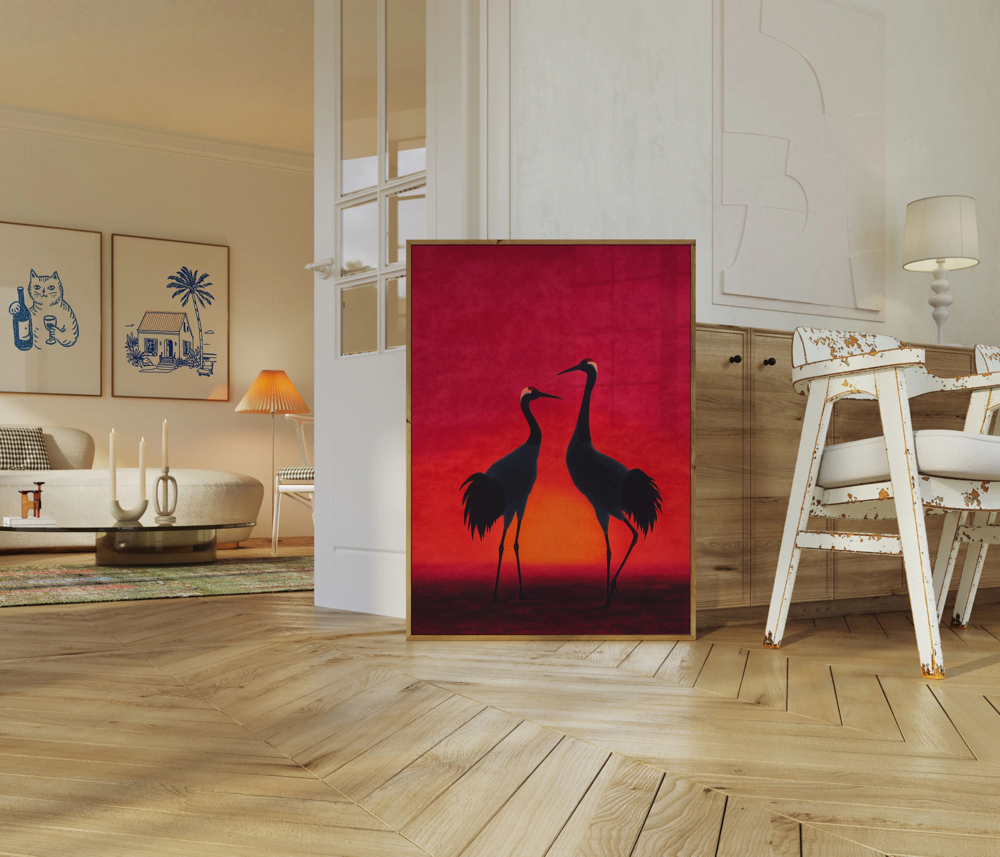 Cranes at Sunset Poster - Image 5