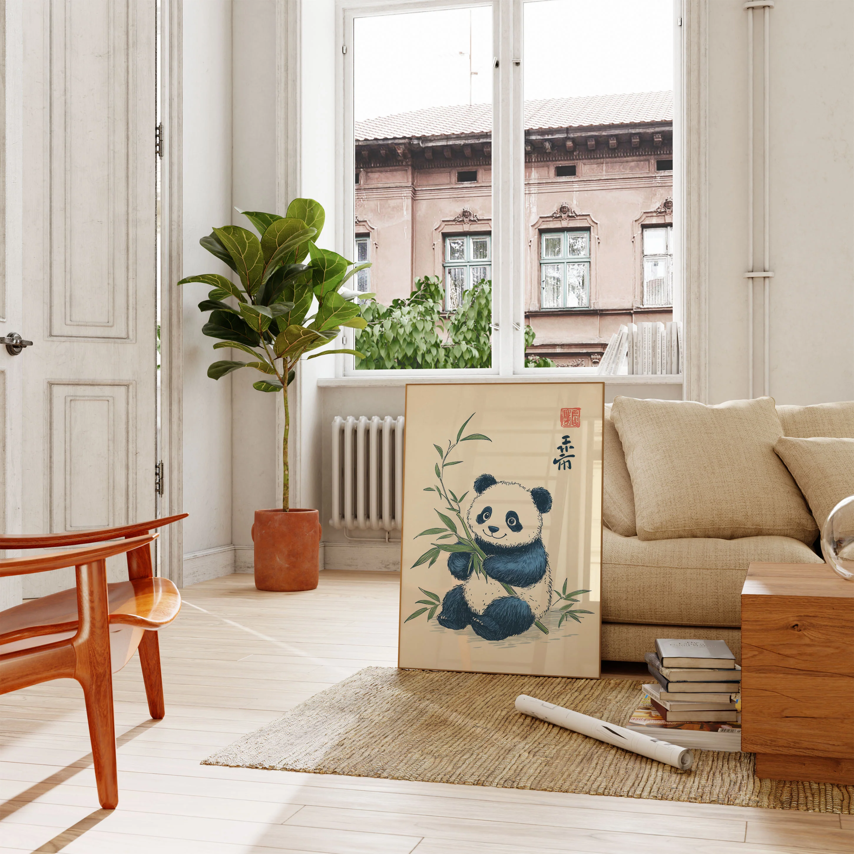 Cute Panda with Bamboo Poster - Image 2