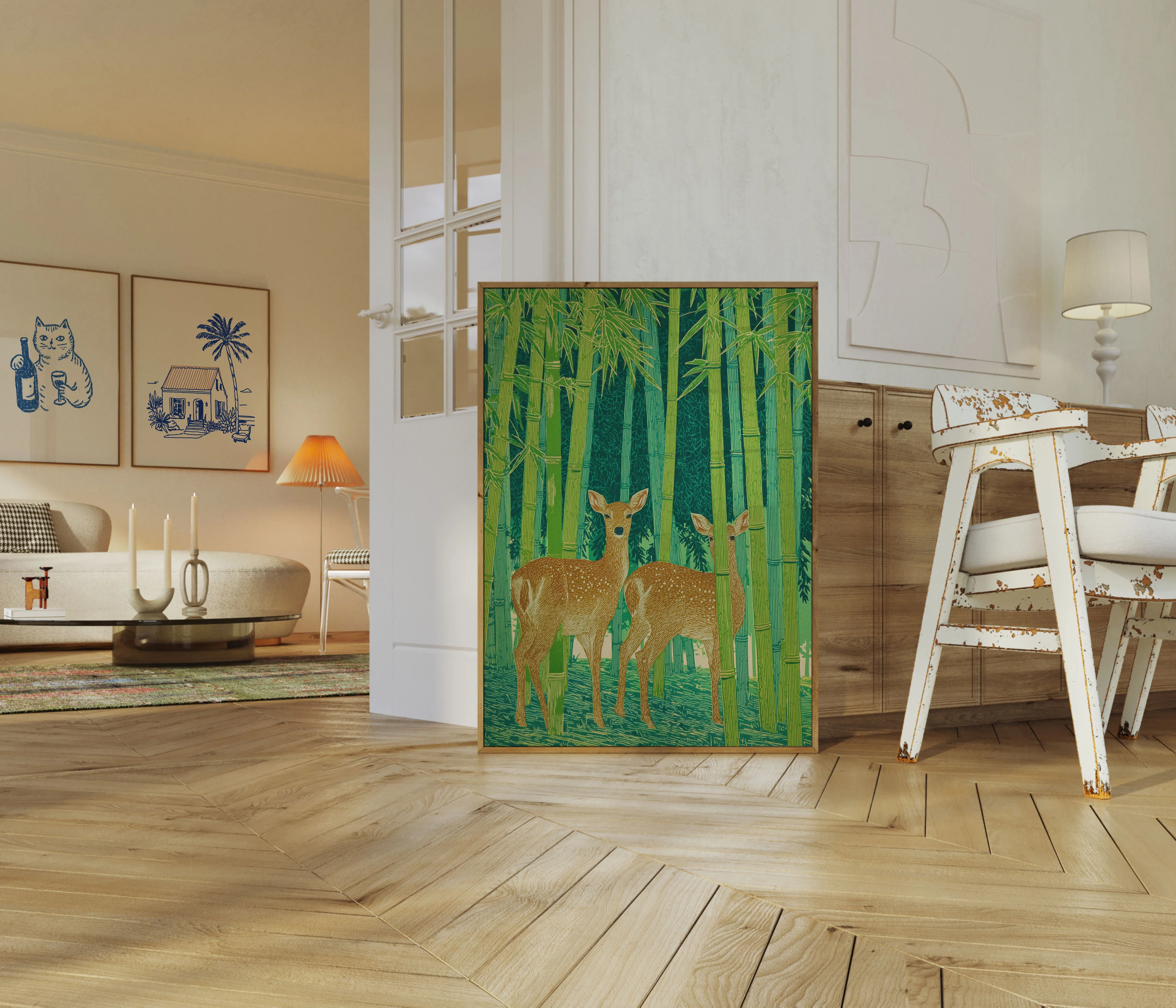 Deer in Bamboo Forest Poster - Image 5