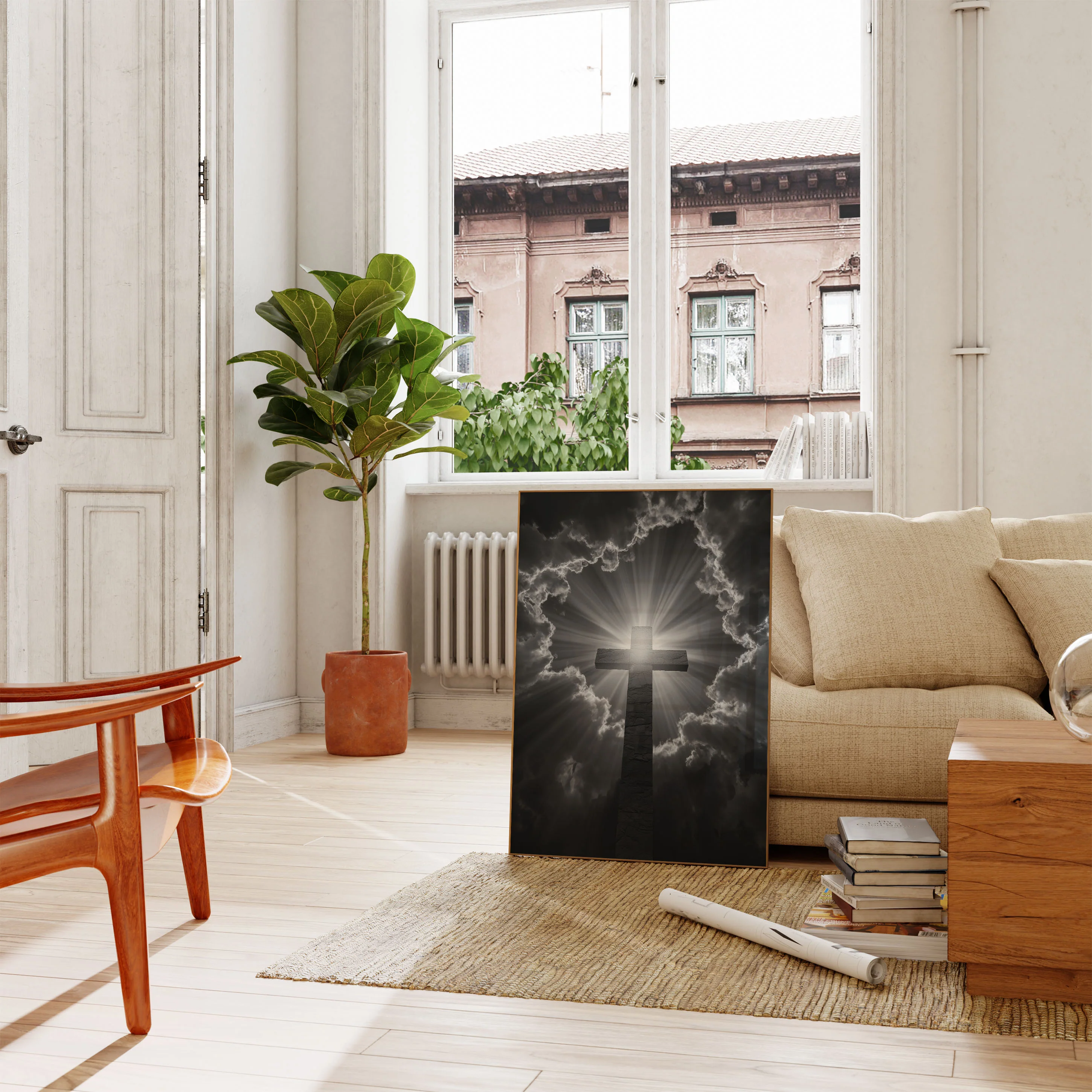 Divine Light Cross Poster - Image 2