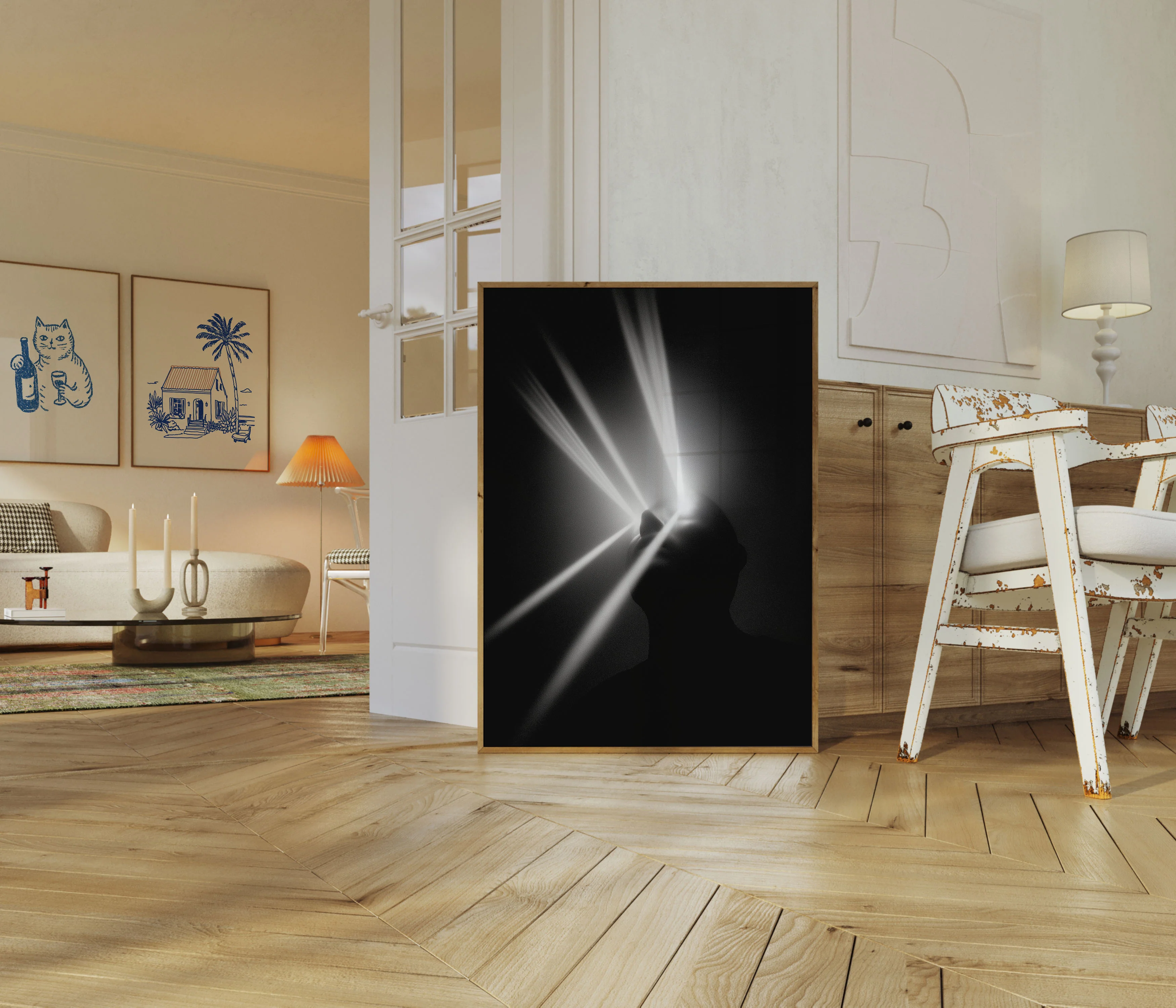 Dramatic Light Rays Silhouette Poster - Image 5
