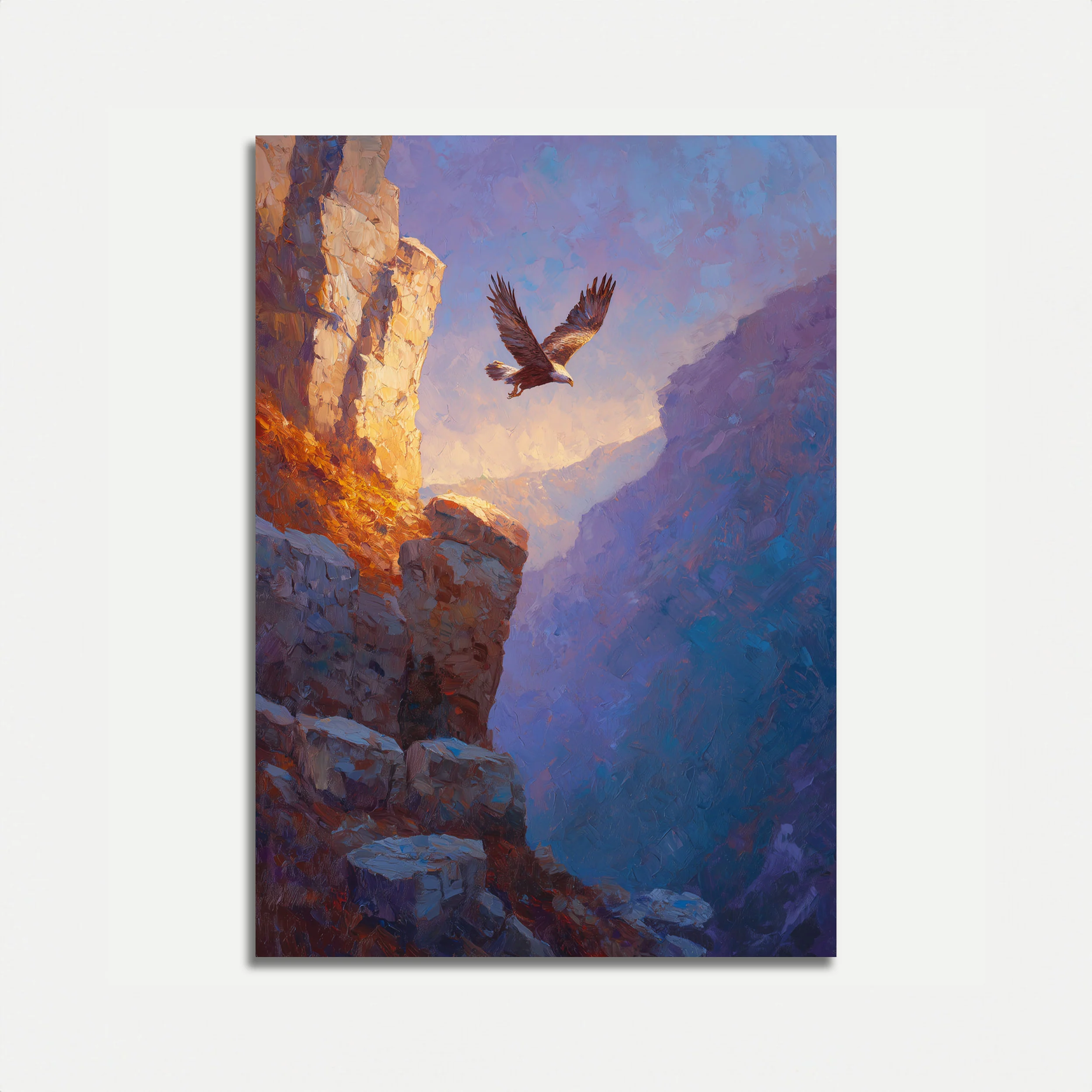 Eagle Soaring Through Canyon Poster