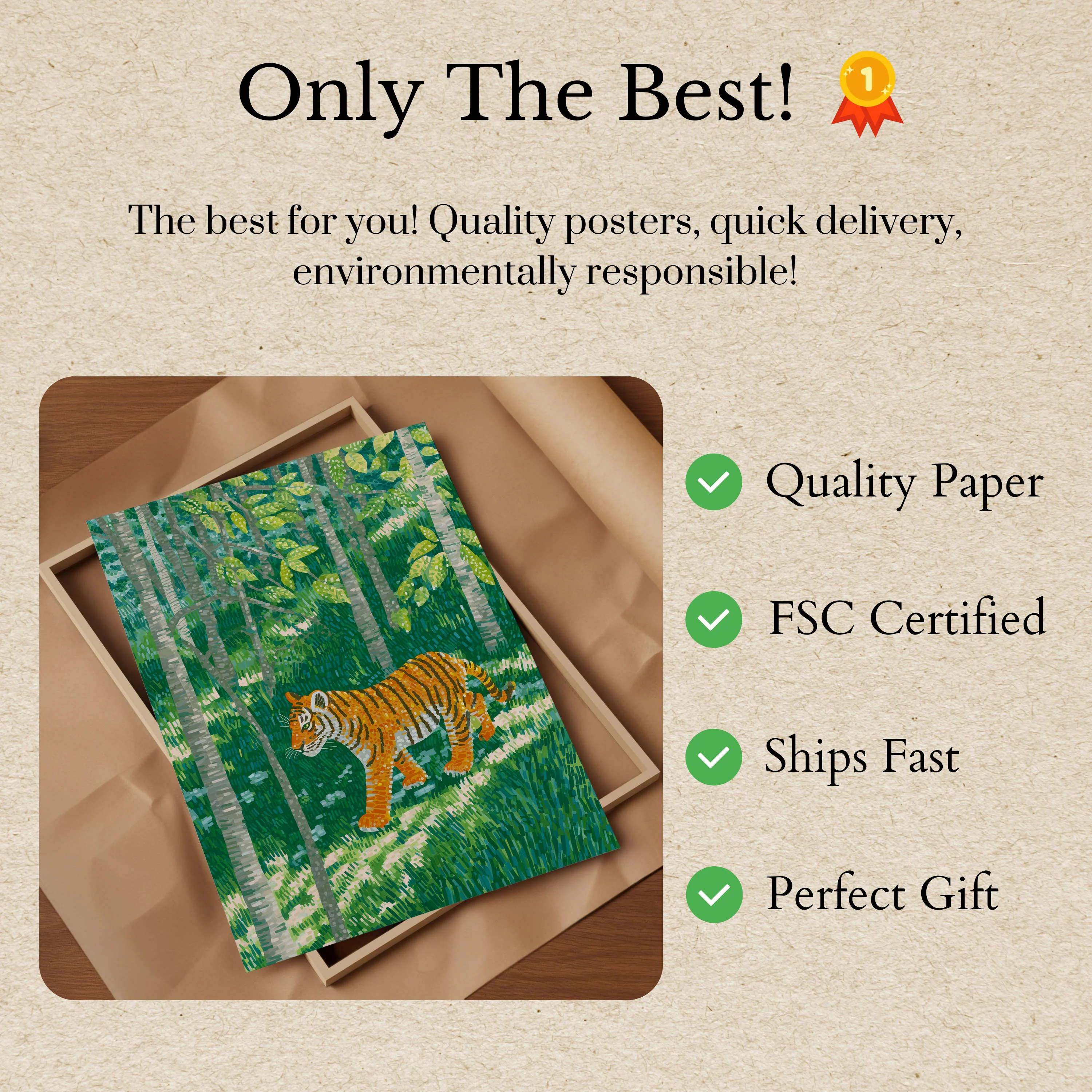 Emerald Forest Tiger Poster - Image 3