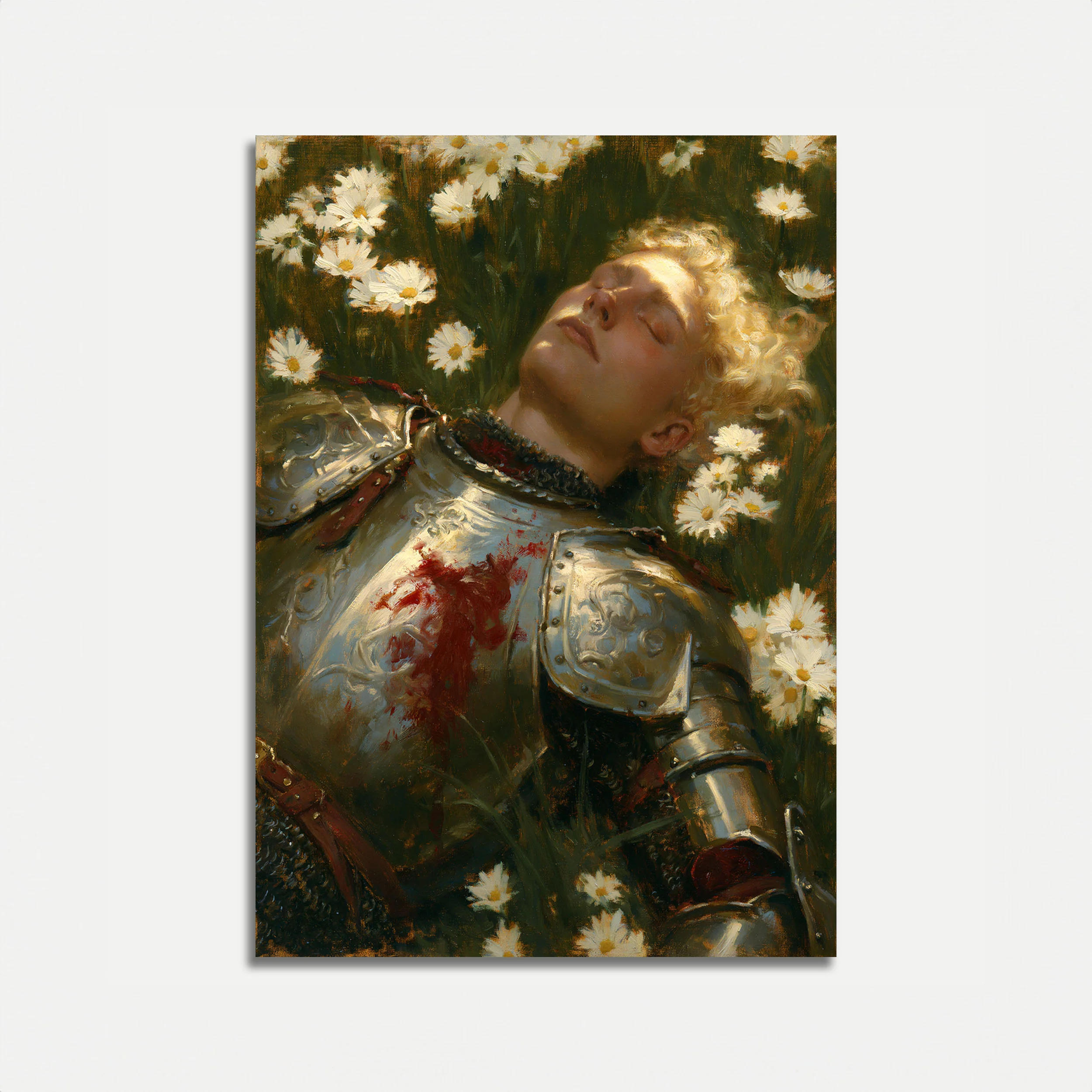 Fallen Warrior in Daisies Poster