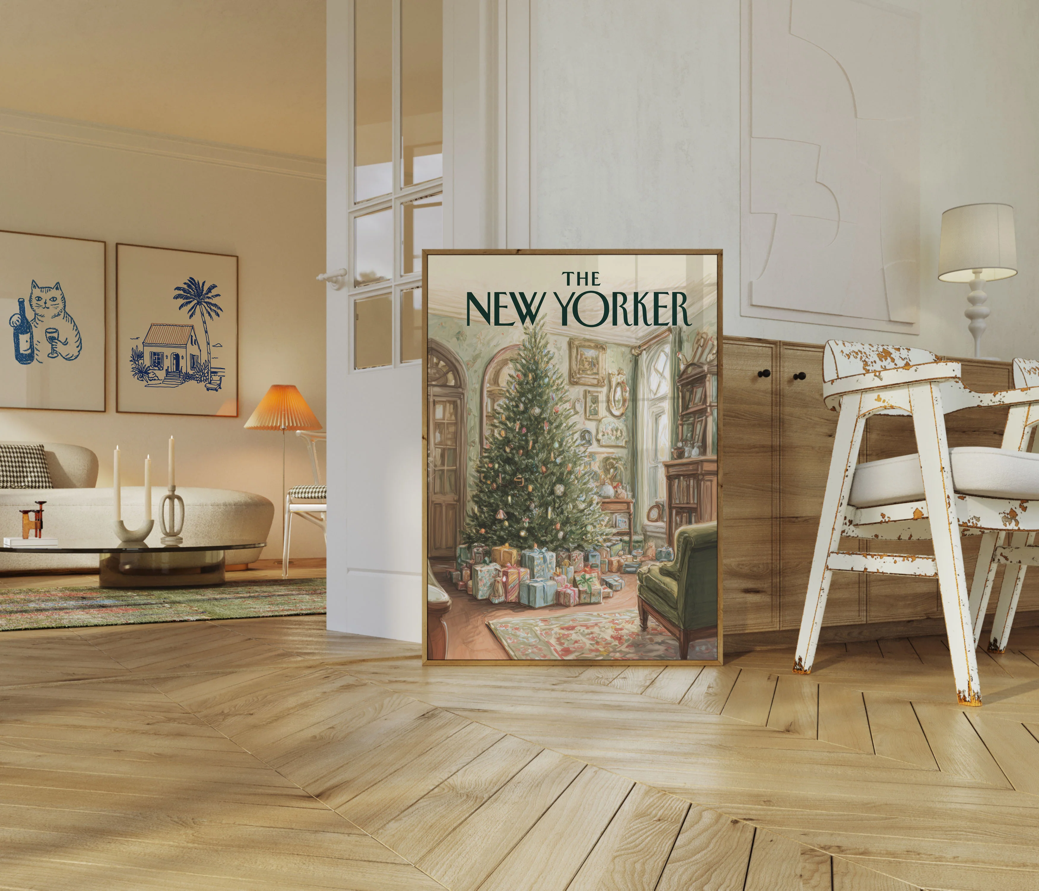 Festive New Yorker Christmas Poster - Image 5