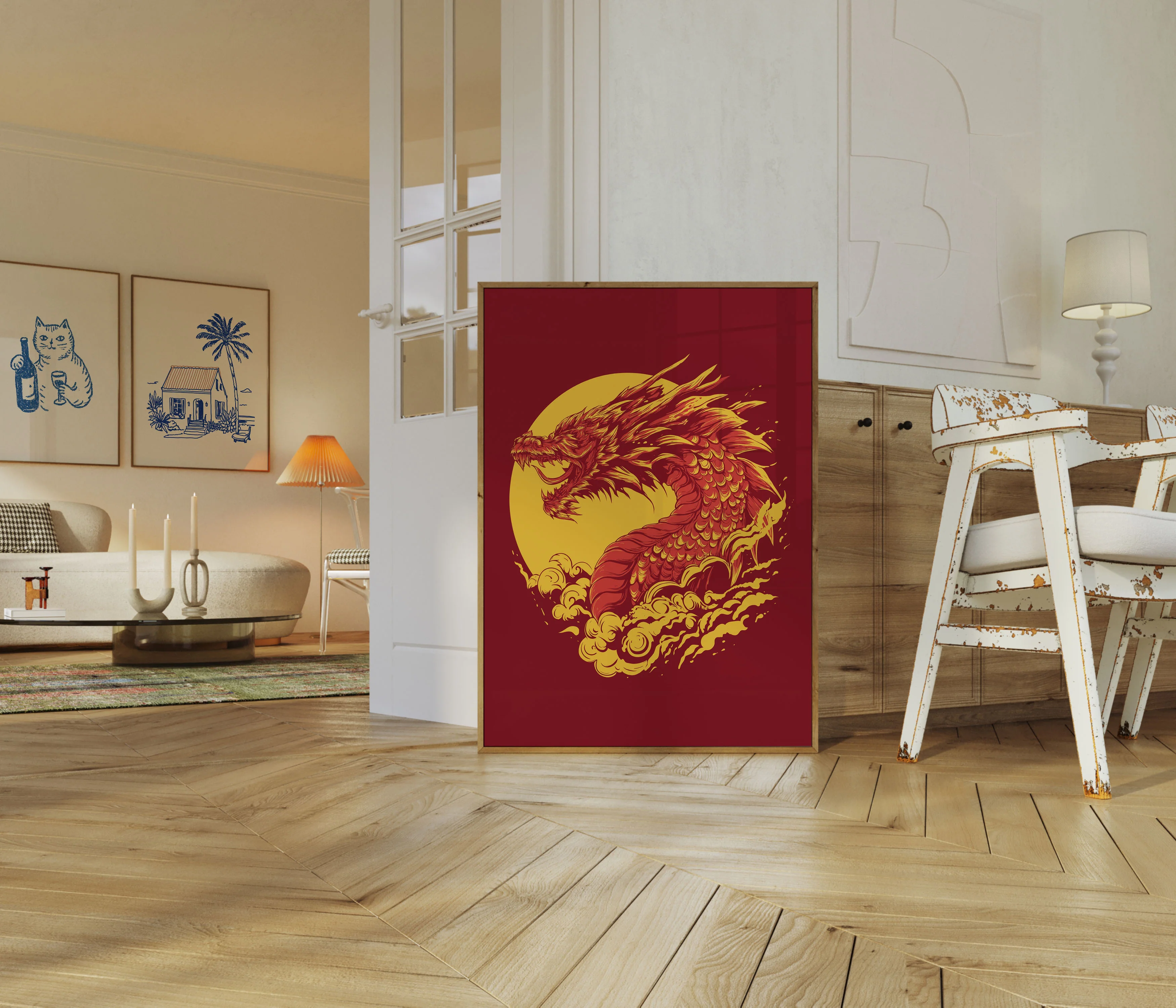 Fierce Dragon Fire Sunset Poster - Image 5