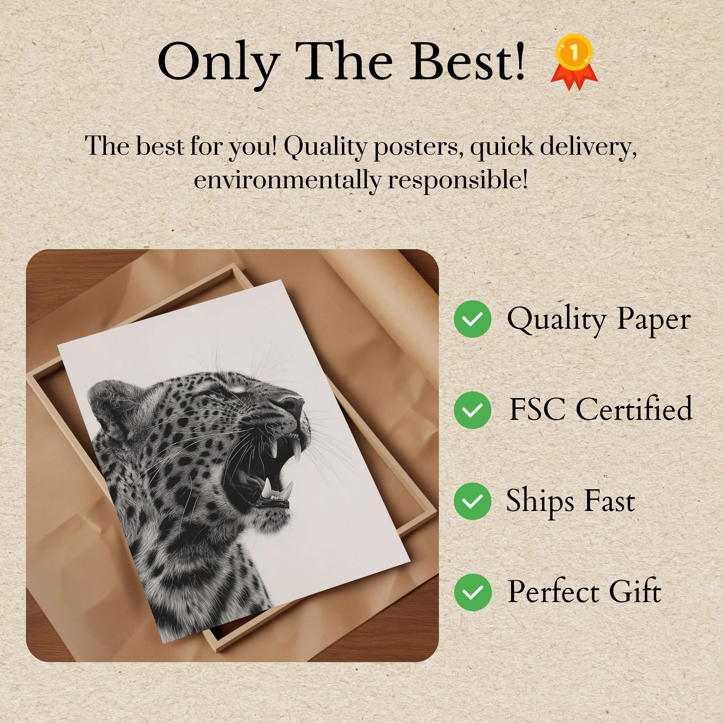 Fierce Leopard Profile Poster - Image 3