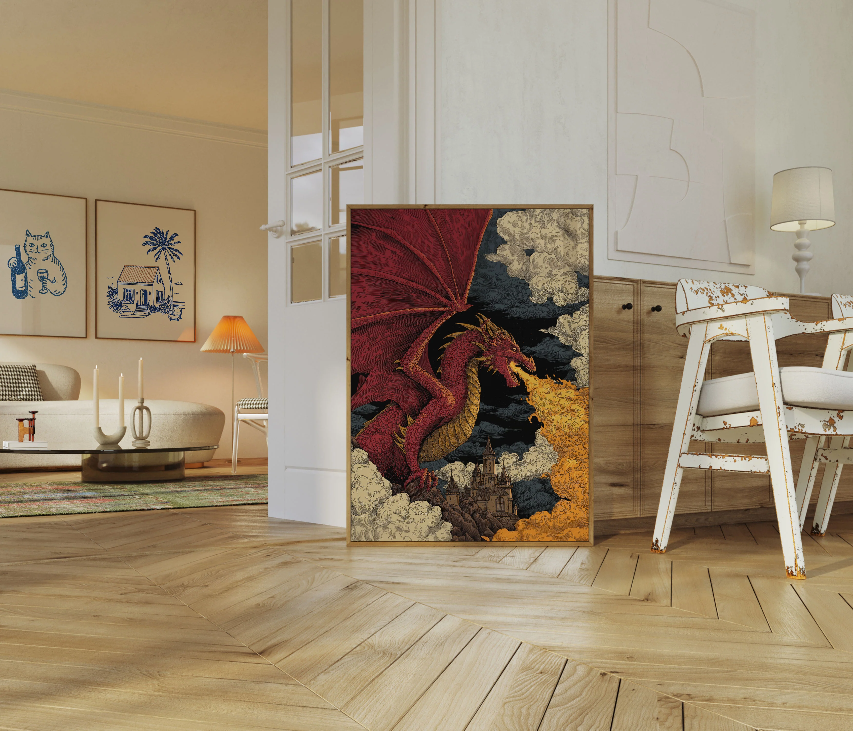 Fire-Breathing Dragon Castle Poster - Image 5