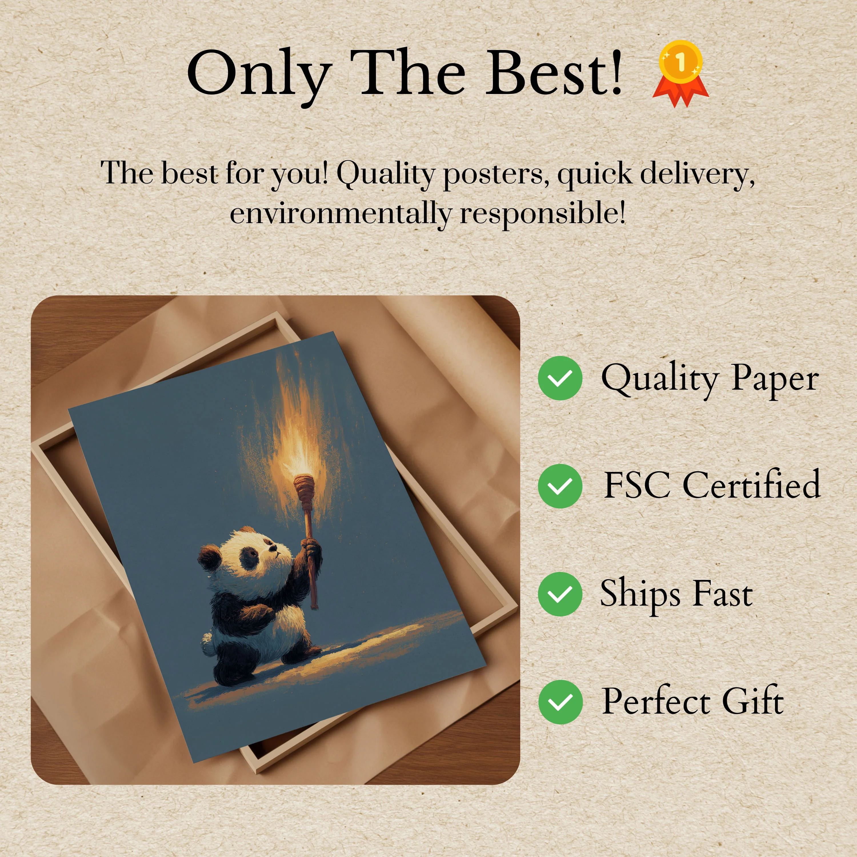 Flaming Torch Panda Adventure Poster - Image 3