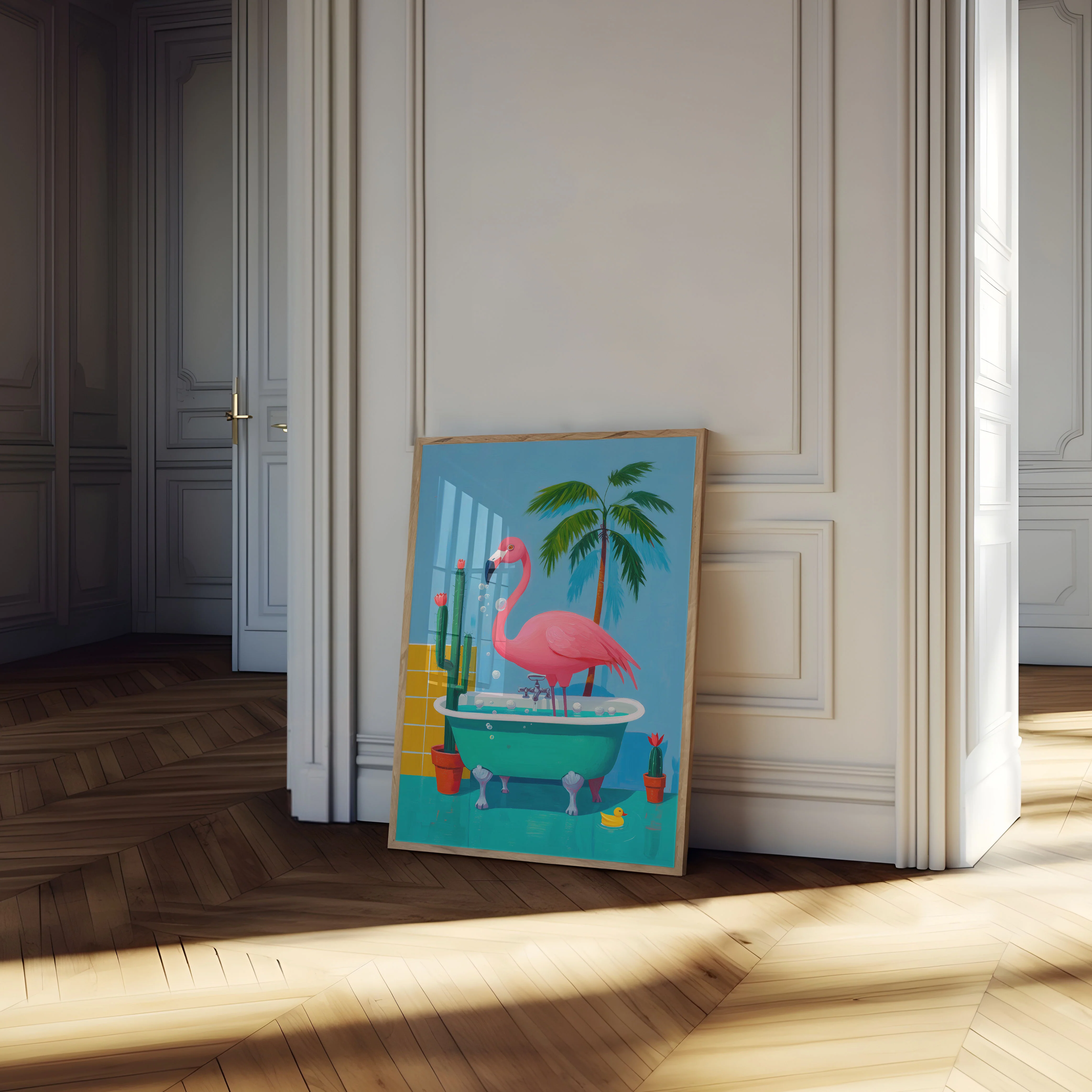 Flamingo Bath Time Poster - Image 4