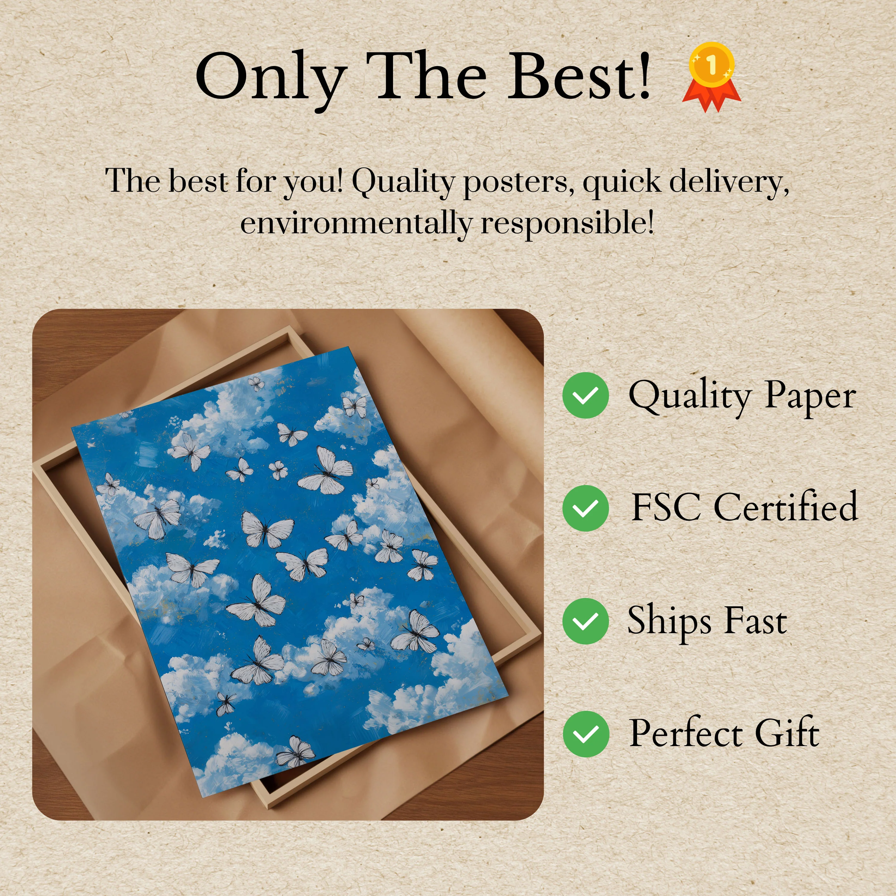 Floating Butterfly Sky Poster - Image 3