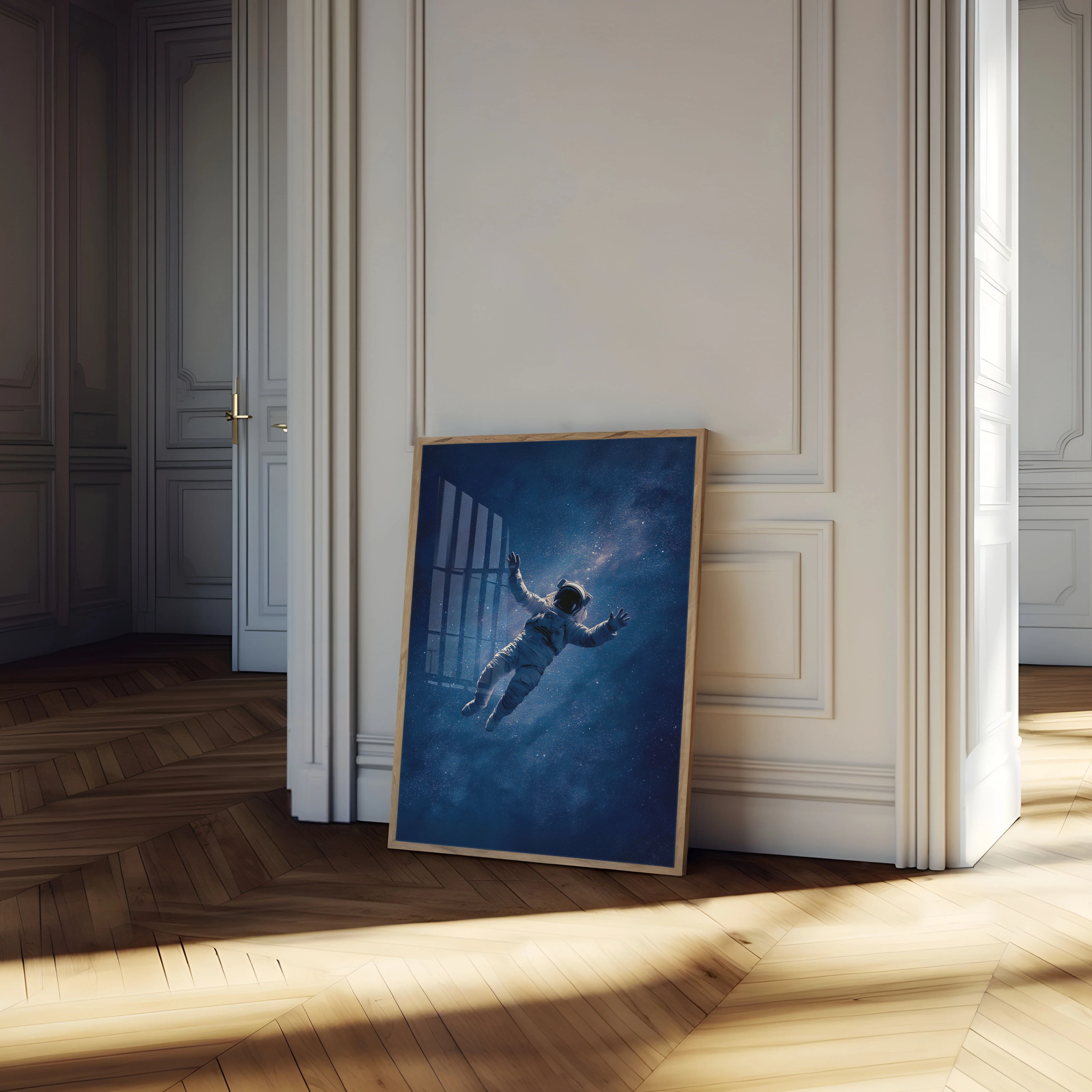 Floating in Starry Cosmos Poster - Image 4
