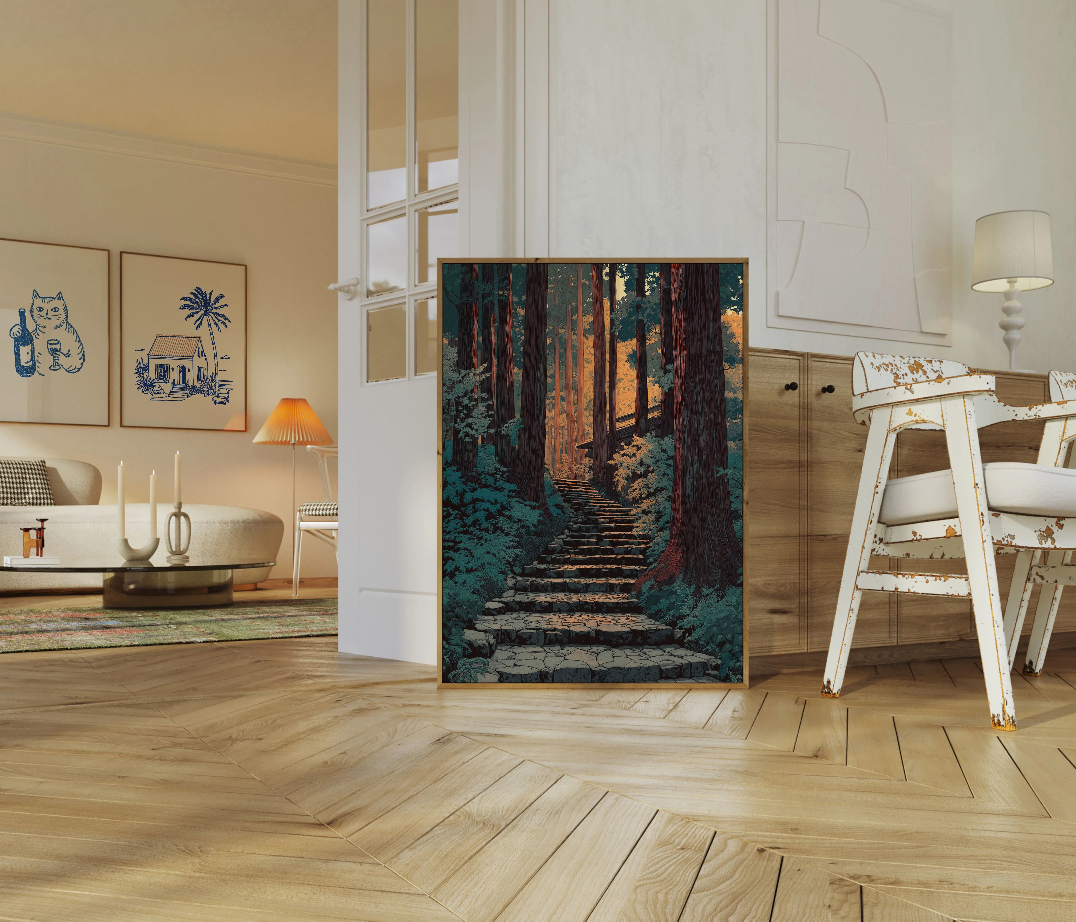 Forest Path Through Redwoods Poster - Image 5