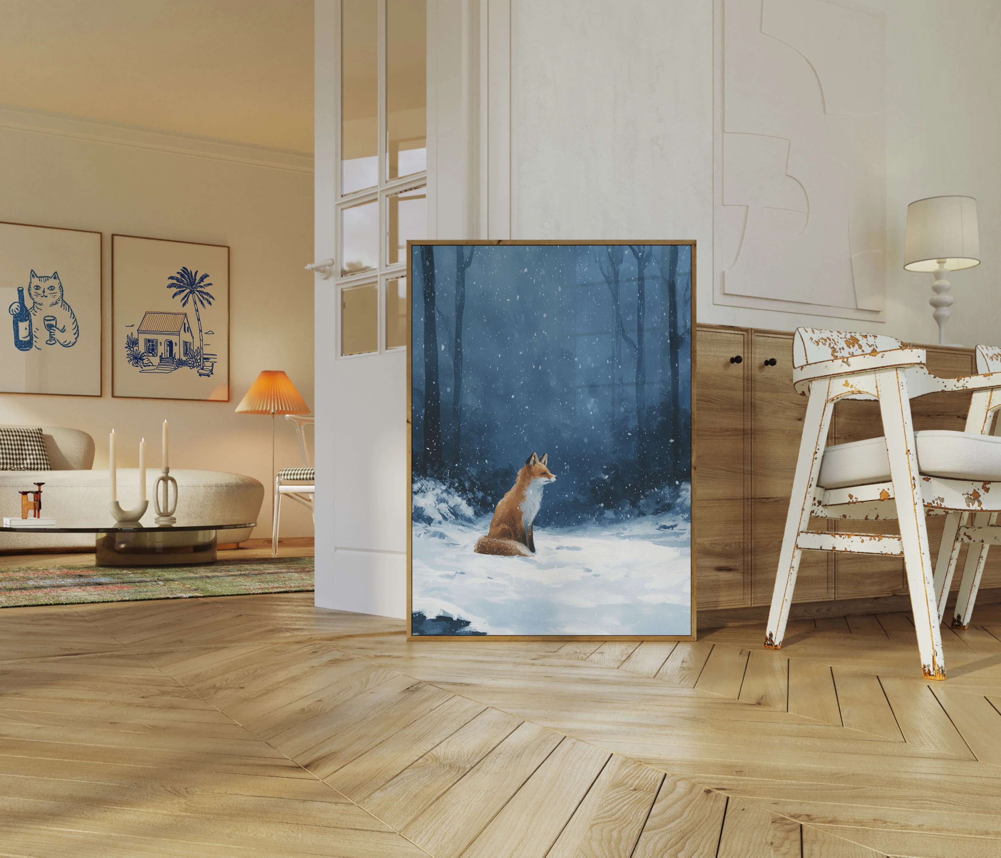Fox in Winter Forest Poster - Image 5