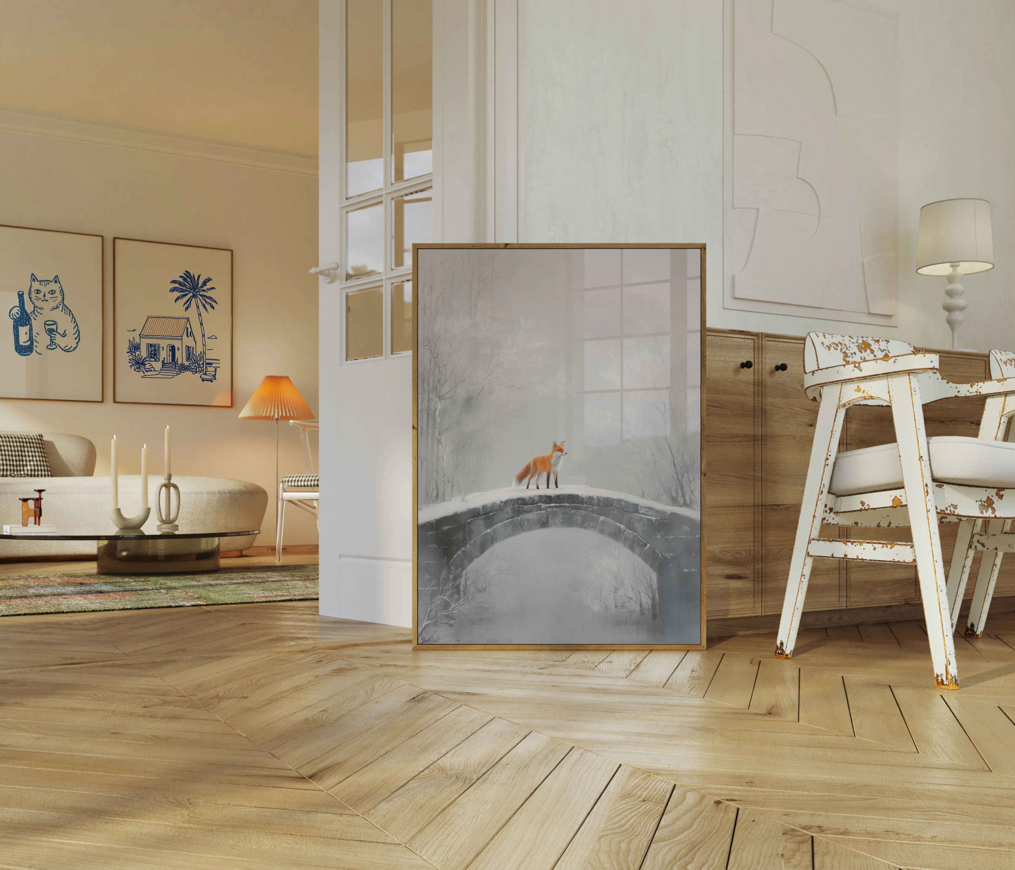 Fox on Stone Bridge Poster - Image 5