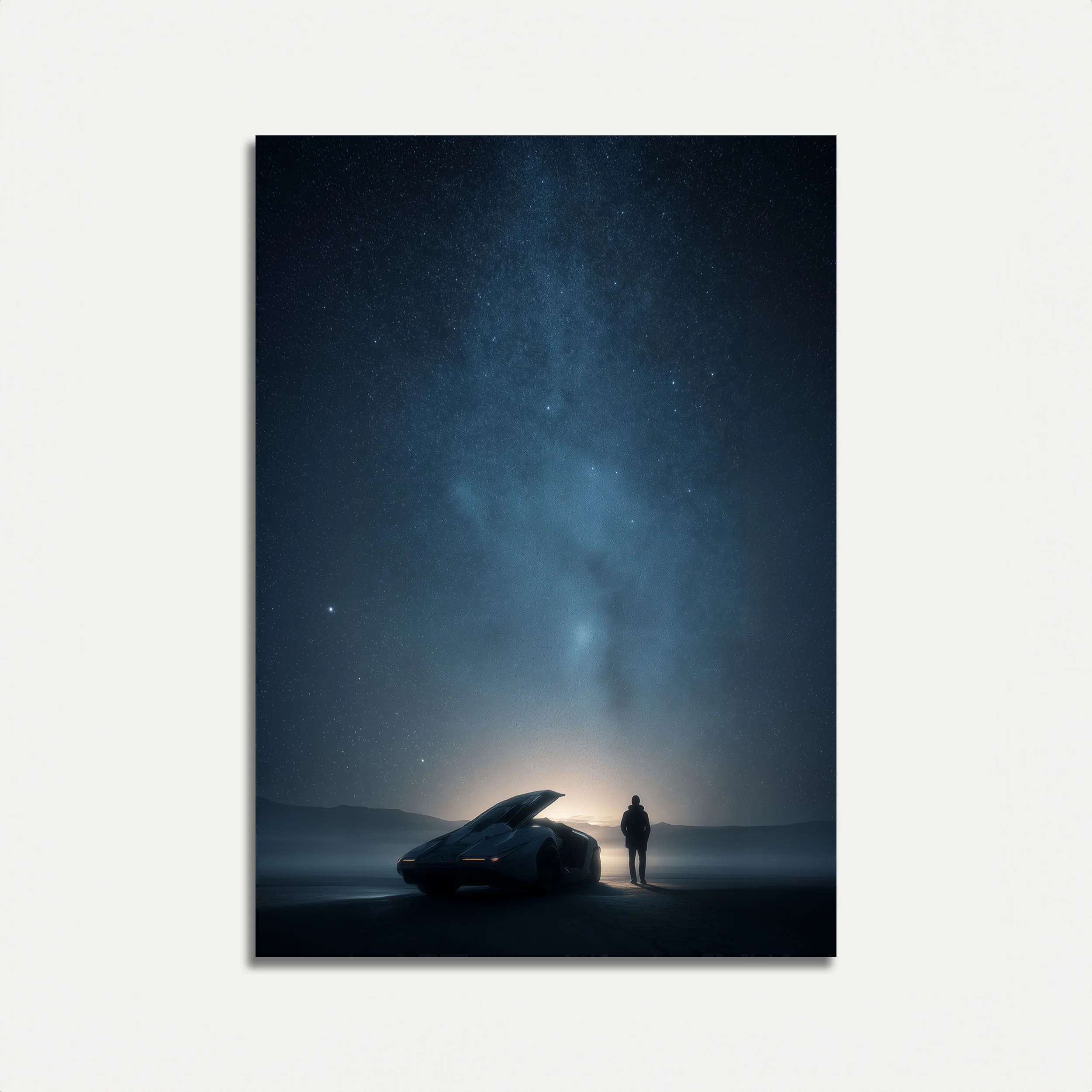Futuristic Car Under Starlight Poster